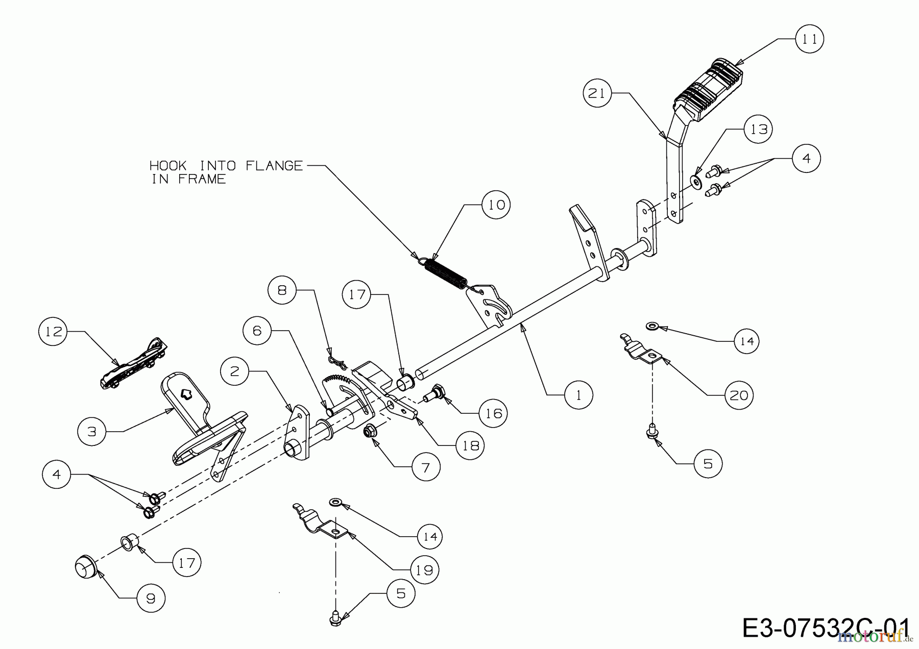  Rasor Rasentraktoren V 160 13HN93KF618  (2014) Pedalwelle