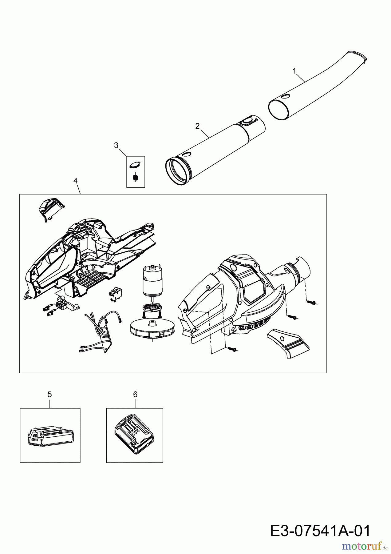  Wolf-Garten Akkulaubbläser Li-Ion Power BA 700 41AA0B-L650  (2016) Grundgerät