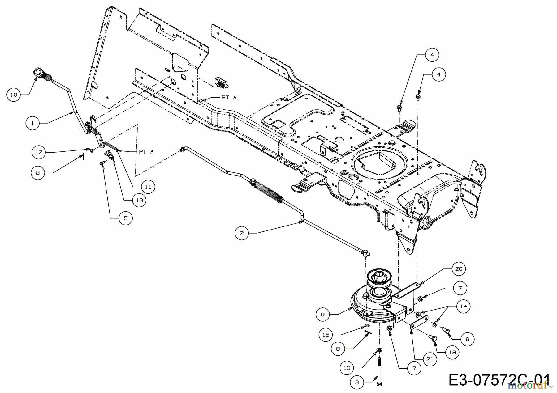  Massey Ferguson Rasentraktoren MF 36-16 ARD 13HD90GE695  (2015) Mähwerkseinschaltung, Motorkeilriemenscheibe