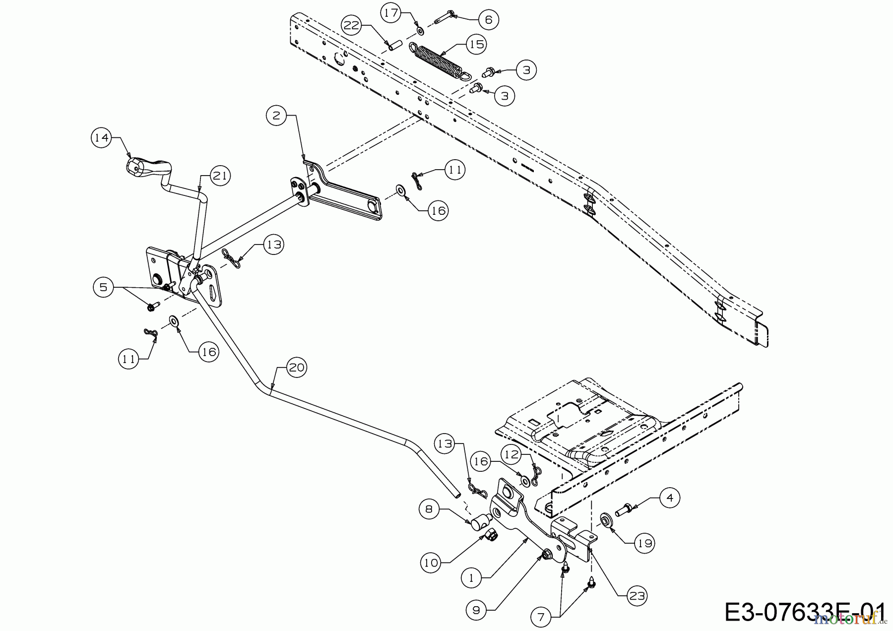  MTD Rasentraktoren Minirider 76 SDHE 13A221JD600  (2017) Mähwerksaushebung