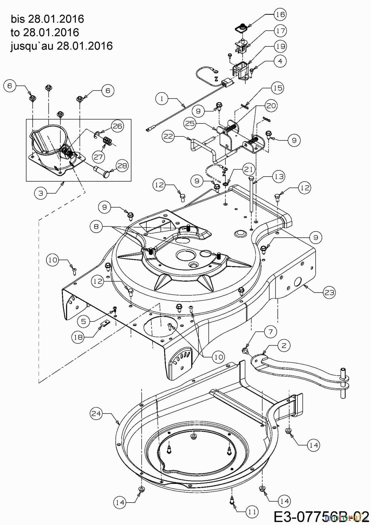  Cub Cadet Laubsauger mit Häckselfunktion CSV 060 24A-06MP603  (2016) Gehäuse bis 28.01.2016