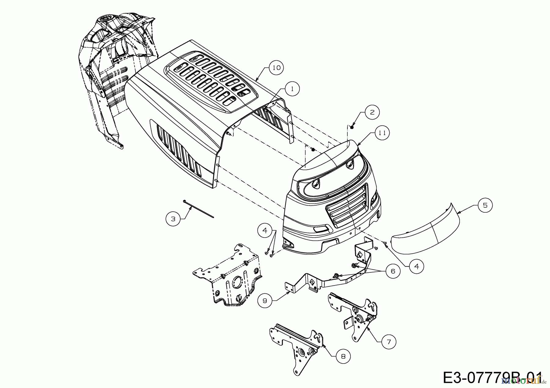  MTD Rasentraktoren DL 92 H 13H2715E677  (2017) Motorhaube 5-Style