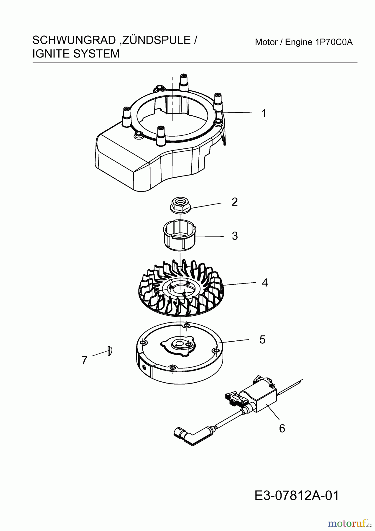  MTD-Motoren Vertikal 1P70C0A 752Z1P70C0A  (2012) Schwungrad, Zündspule