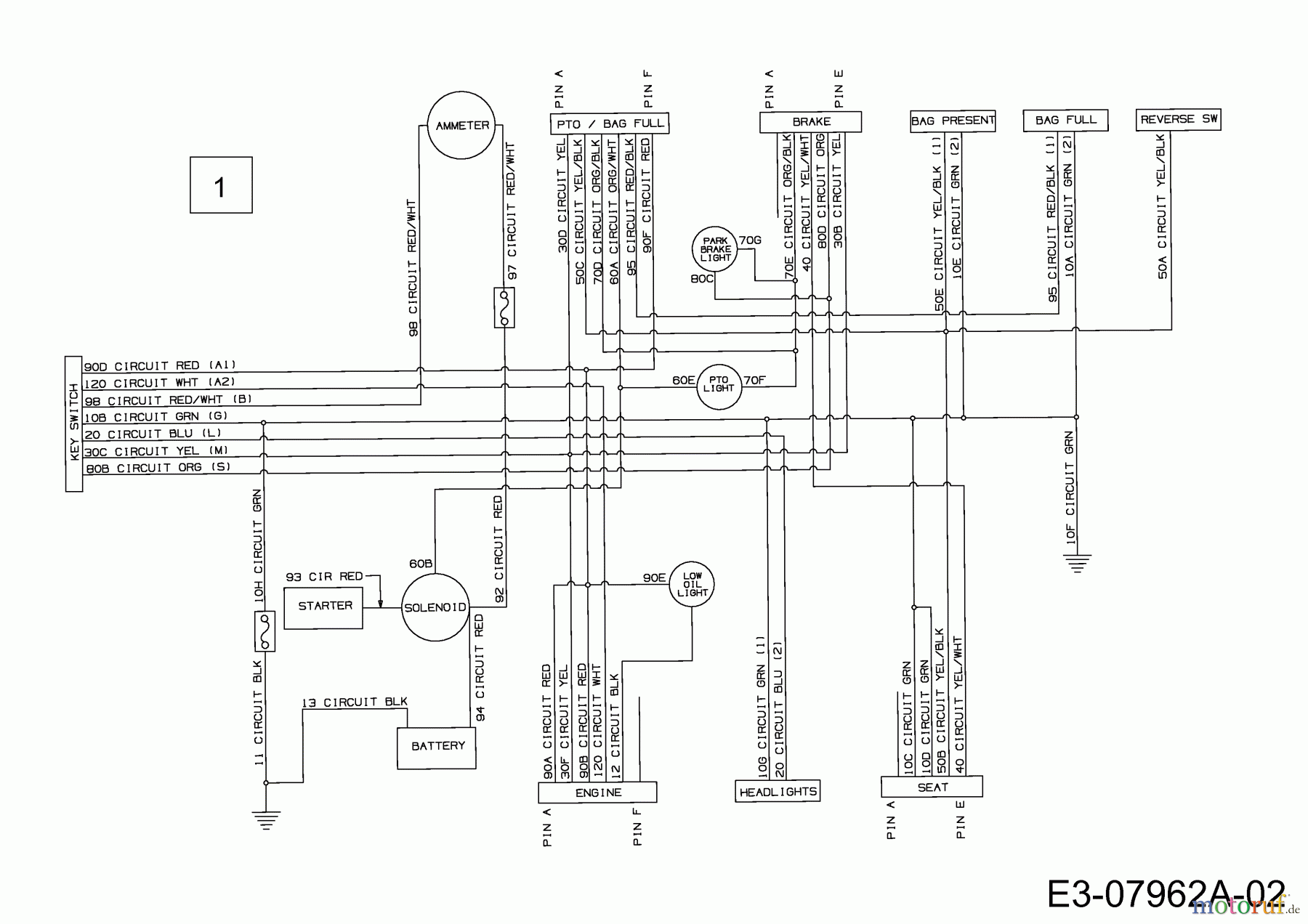  Verts Loisirs Rasentraktoren VL 15536 TD 13AP508E617  (2002) Schaltplan