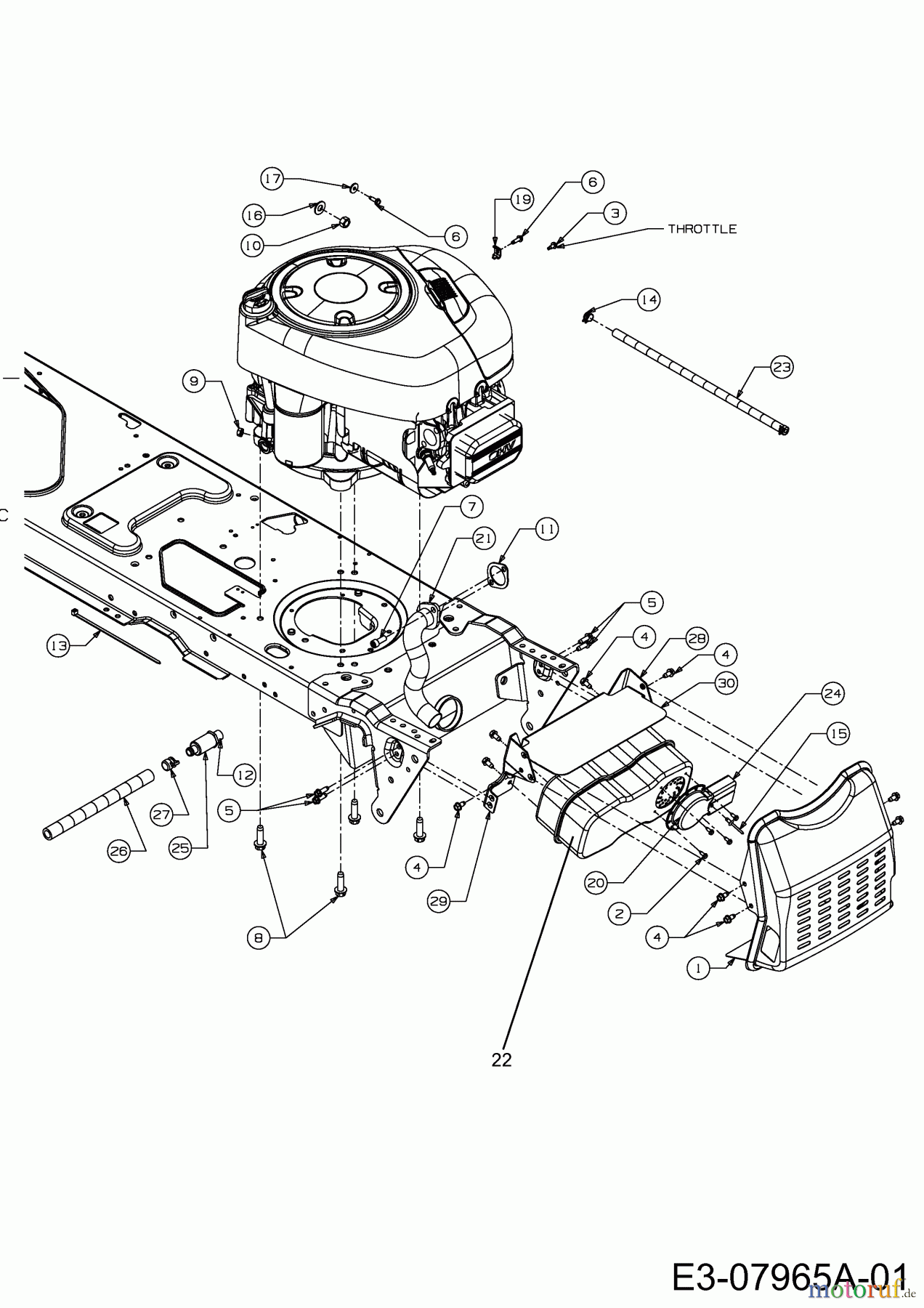  MTD Rasentraktoren RH 135/105 B 13BA508N600  (2003) Motorzubehör