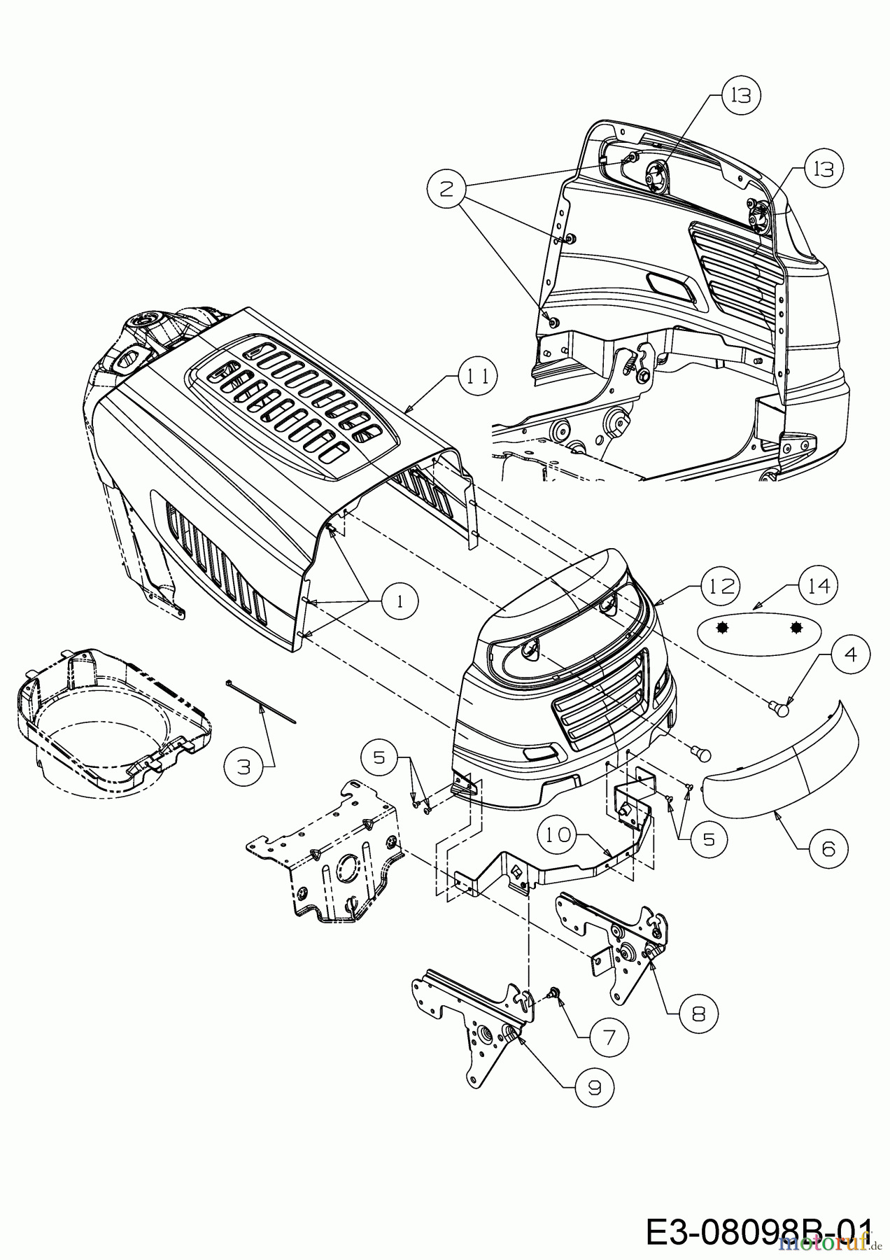  Cmi Rasentraktoren 96-125 13HH765F620  (2017) Motorhaube 5-Style