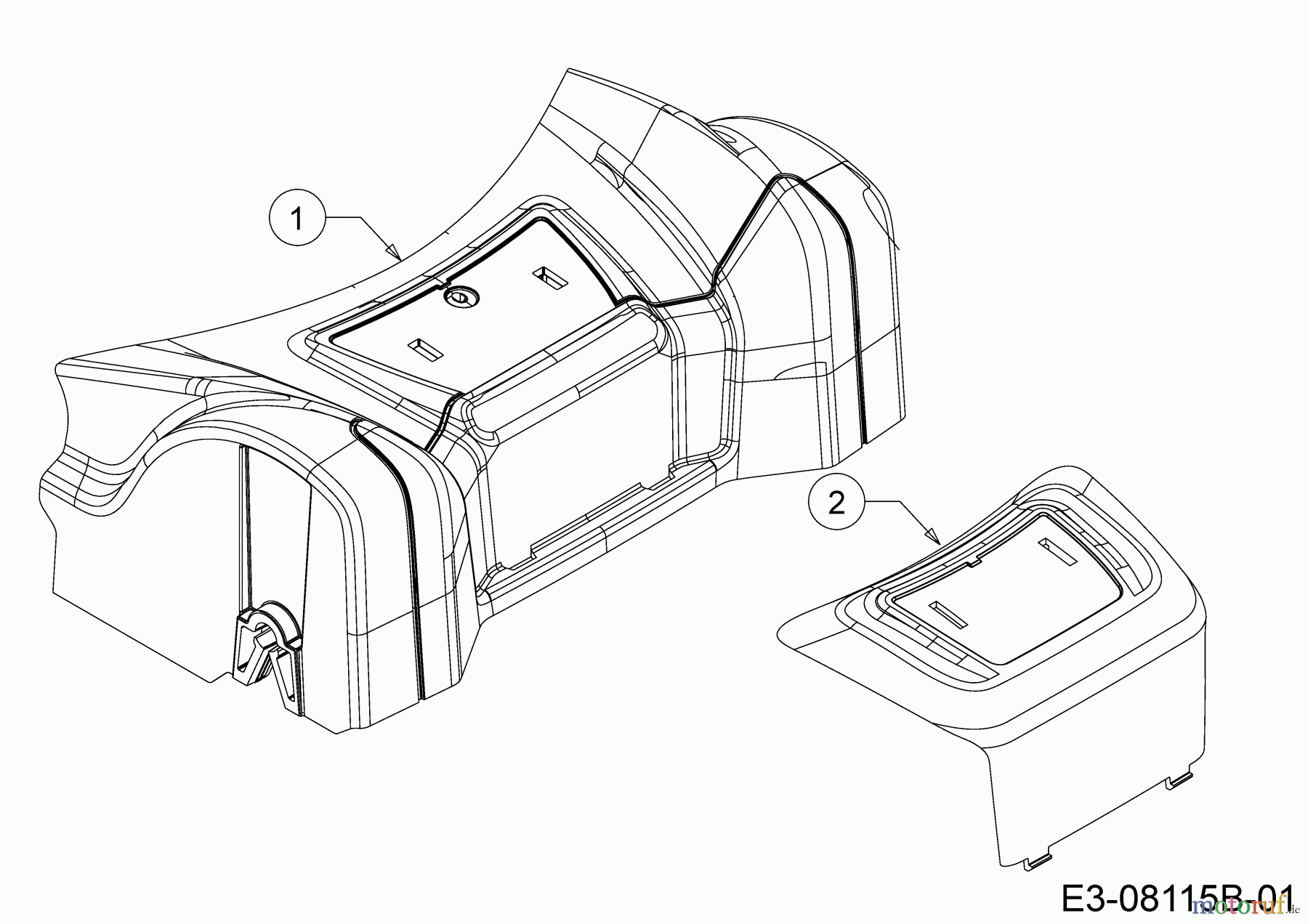  MTD Motormäher mit Antrieb Optima 46 SPHHW 12A-TH9Q600  (2016) Abdeckung Vorderachse