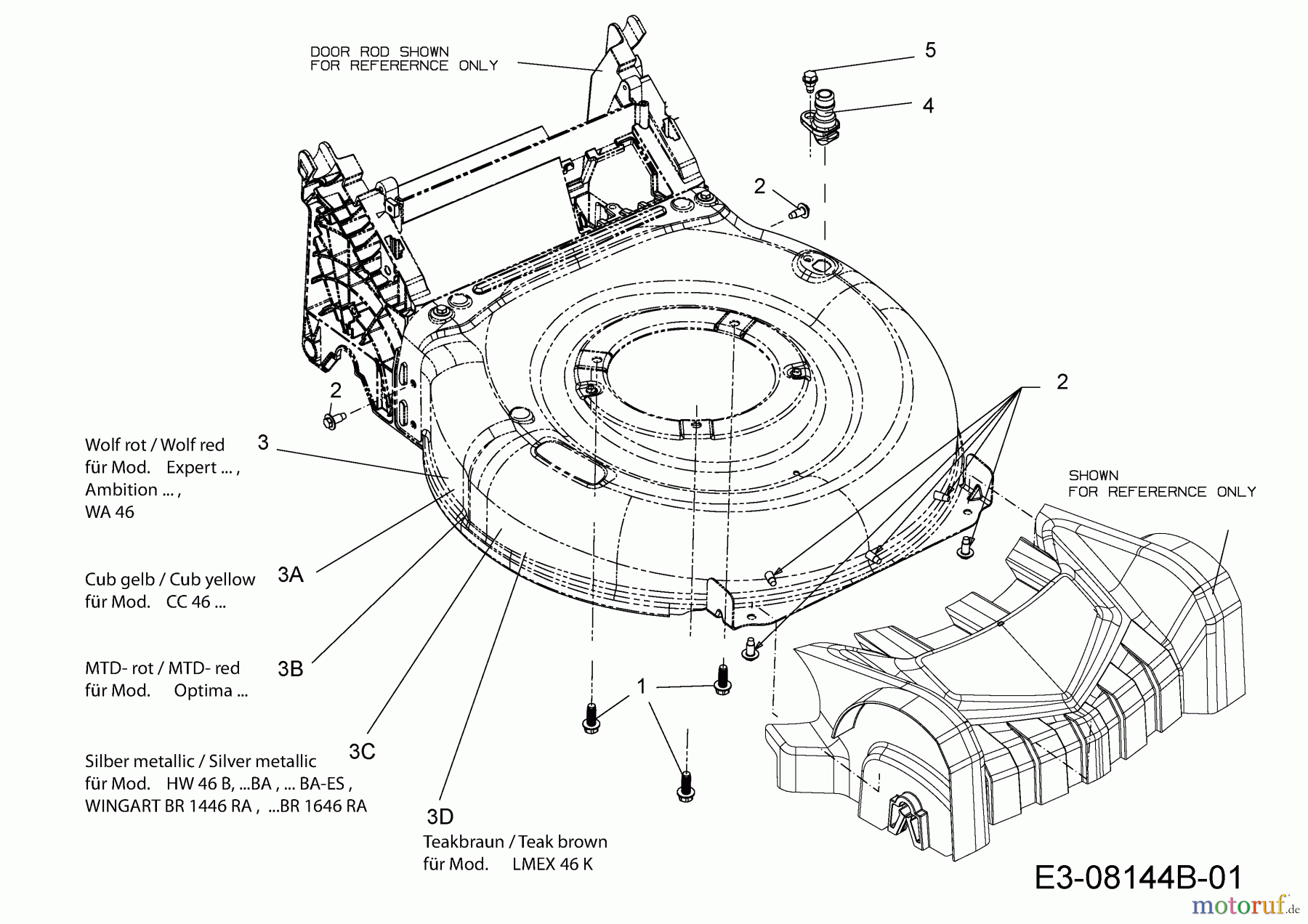  MTD Motormäher mit Antrieb LMEX 46 K 12A-TH7D682  (2015) Mähwerksgehäuse