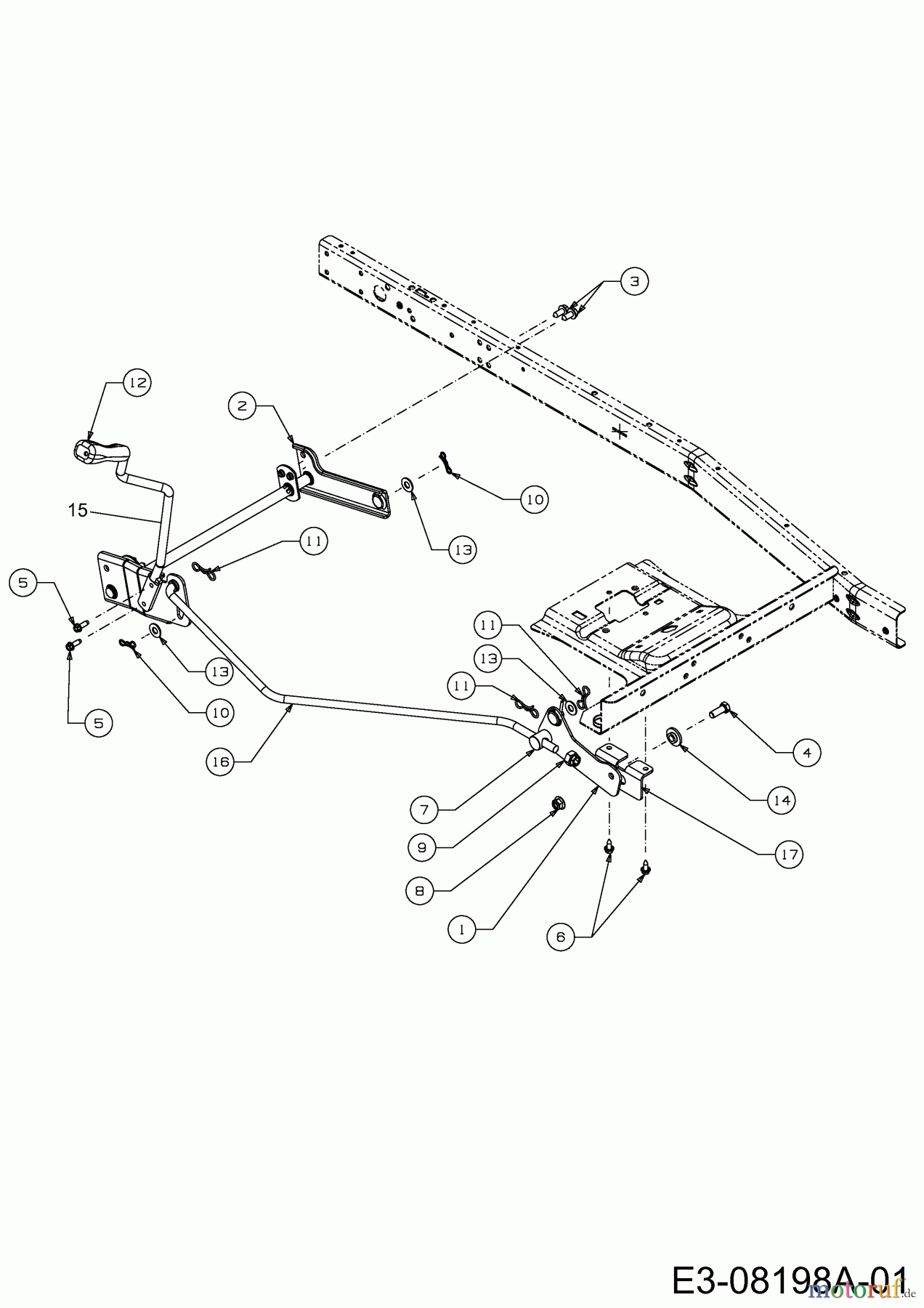  Wolf-Garten Rasentraktoren Scooter Mini / RDE 60 M 13A326EC650F  (2013) Mähwerksaushebung