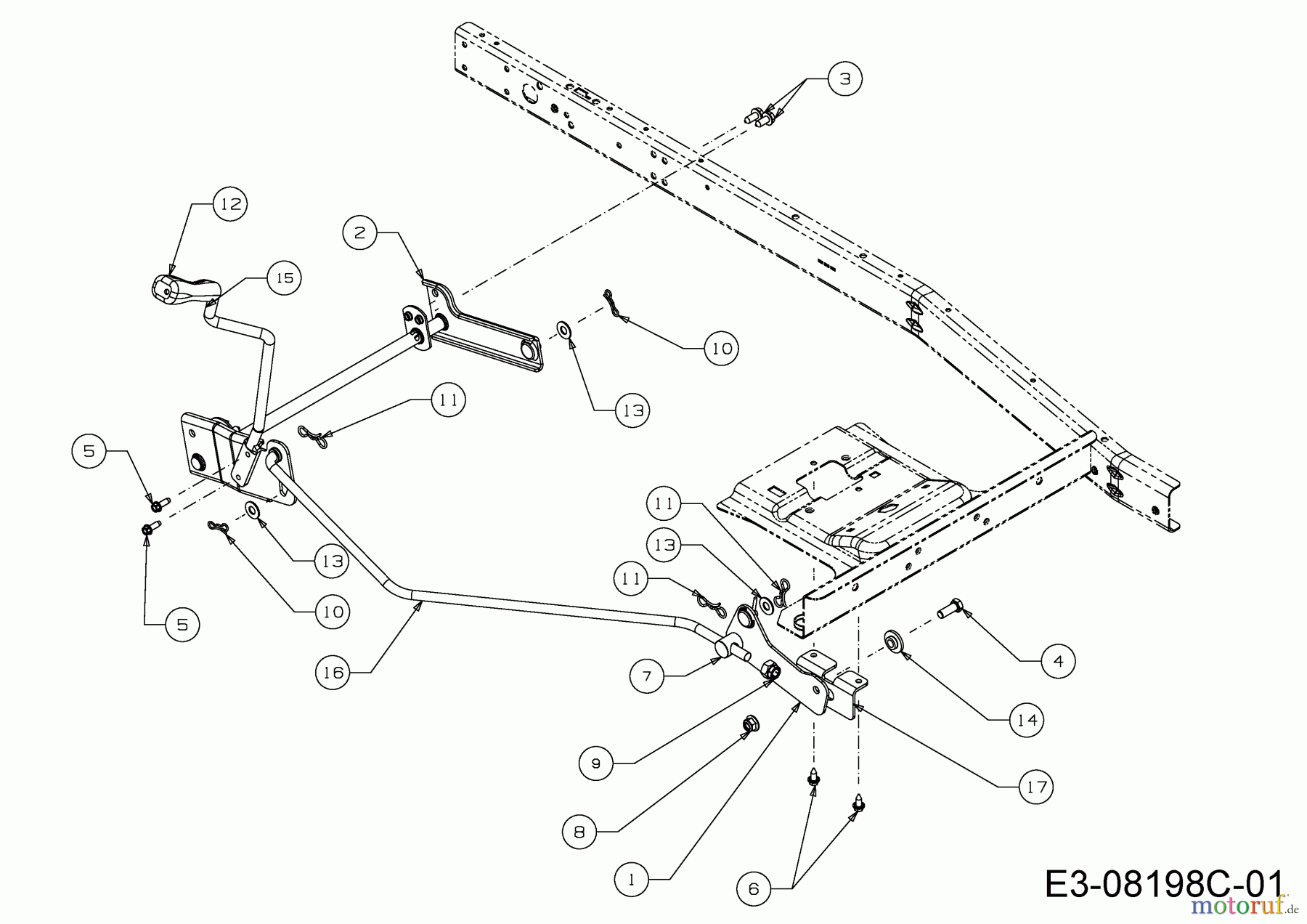  MTD Rasentraktoren Minirider 60 RD 13A625SC600  (2015) Mähwerkseinschaltung