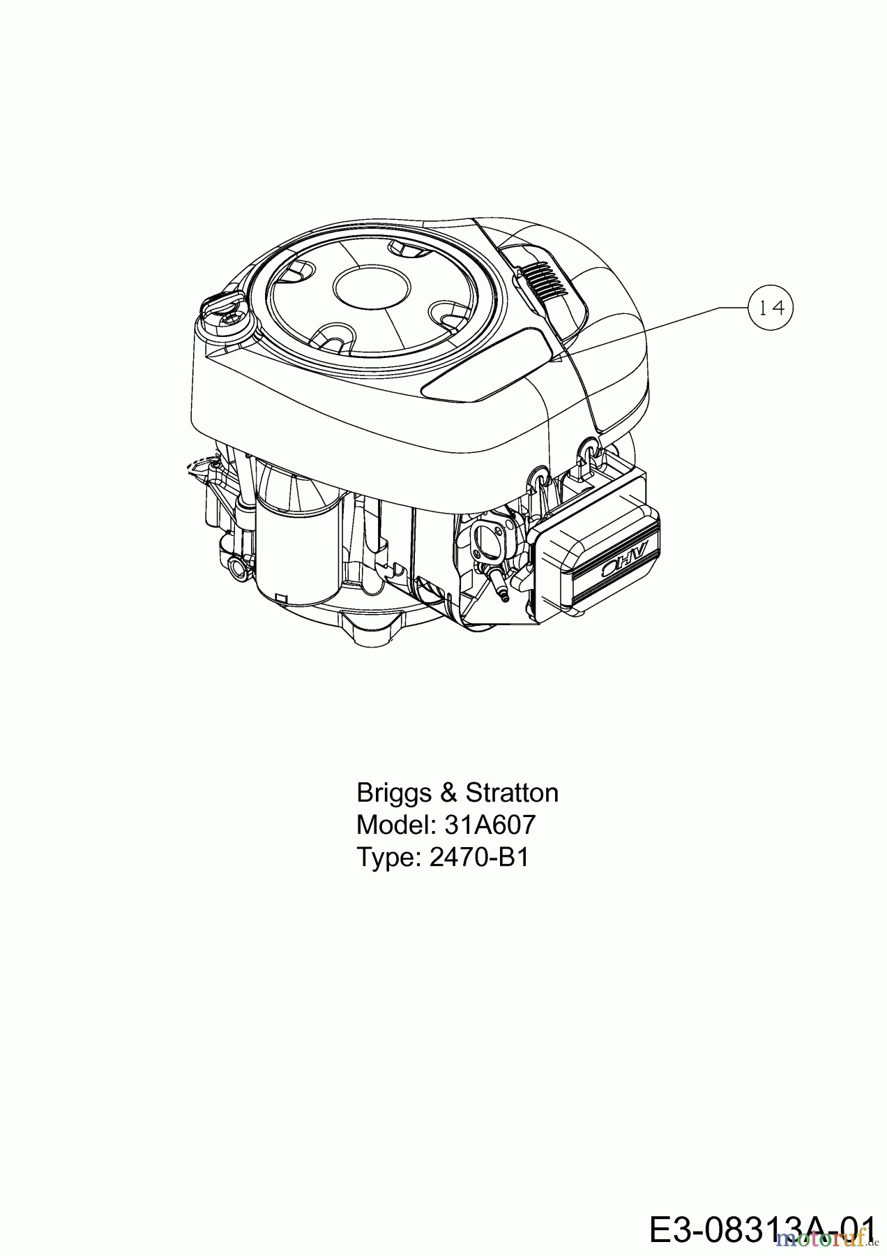  MTD Rasentraktoren Optima LE 155 H 13RM71KE678  (2014) Motor Briggs & Stratton