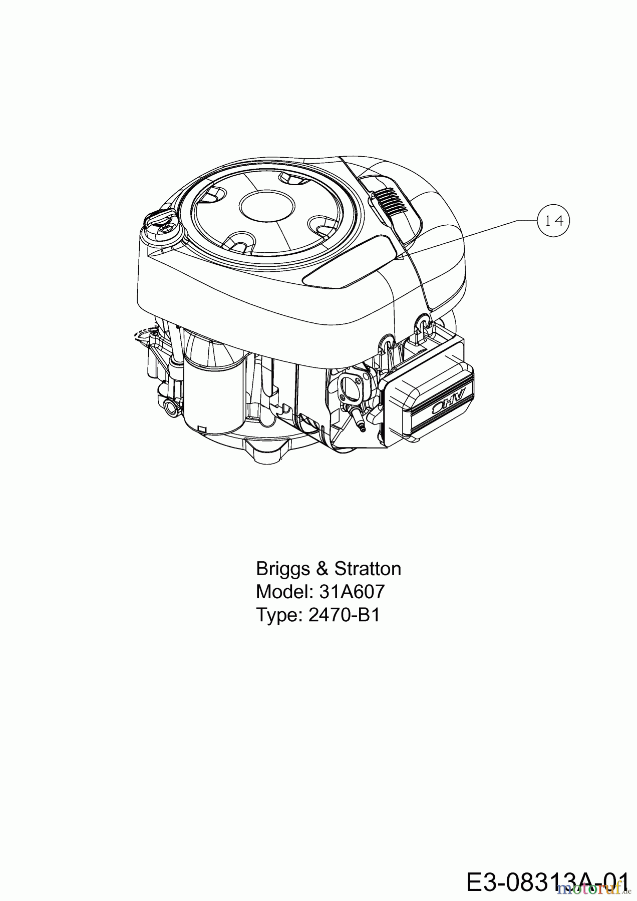  Bestgreen Rasentraktoren BG Pro 155105 HRBK-13 13AM713N655  (2013) Motor Briggs & Stratton