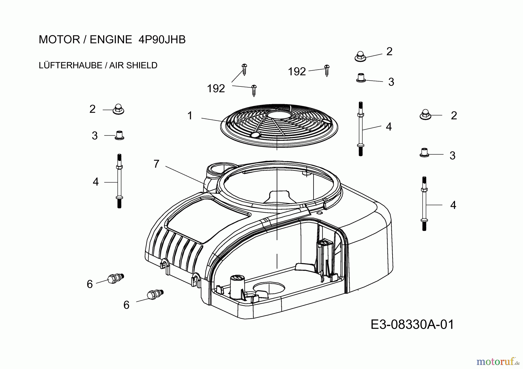 MTD-Engines MTD vertical 4 P 90 JHB 752Z4P90JHB (2013) Engine shroud