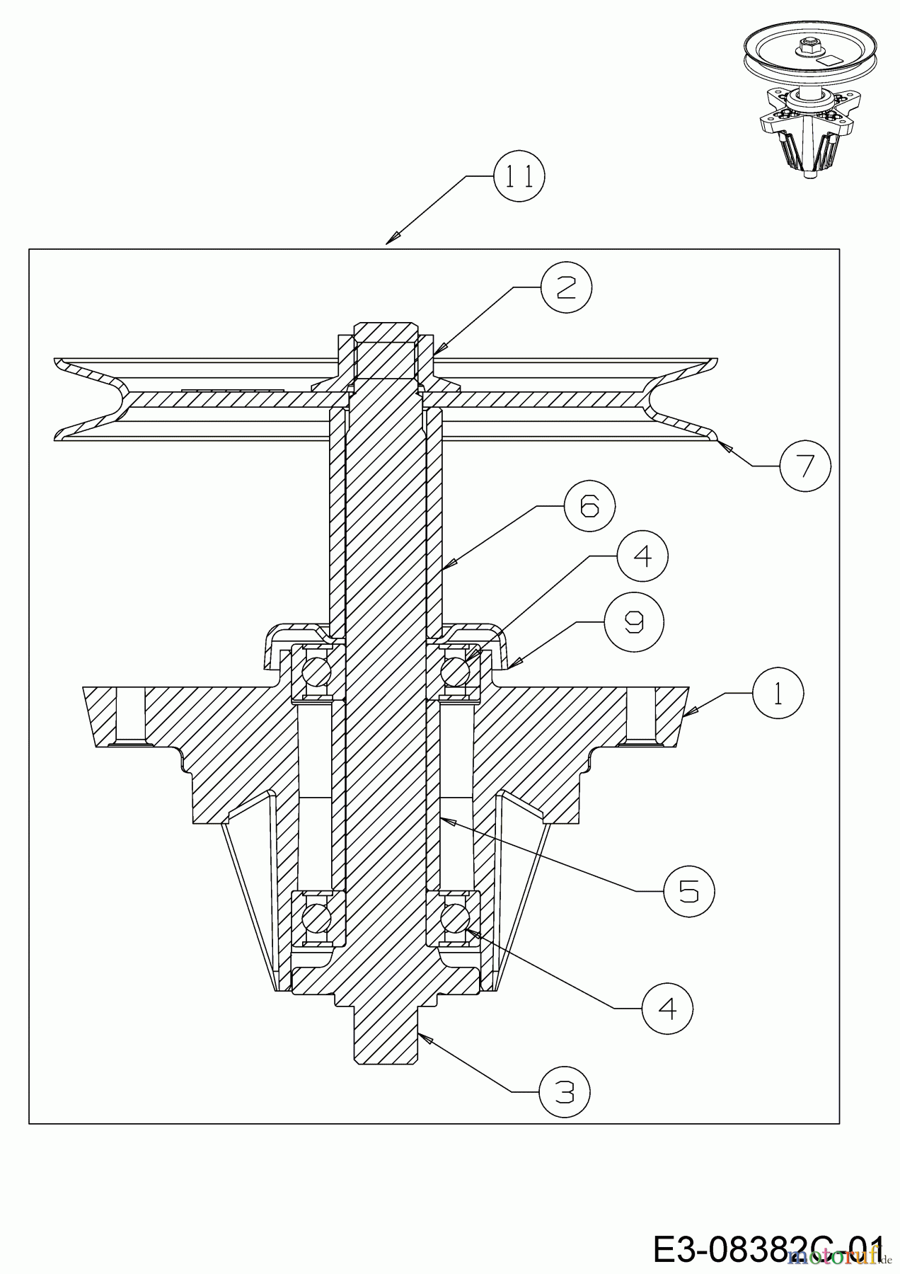  Cub Cadet Zero Turn XZ 2-46 17CICBDT603  (2017) Messerspindel 618-05078A