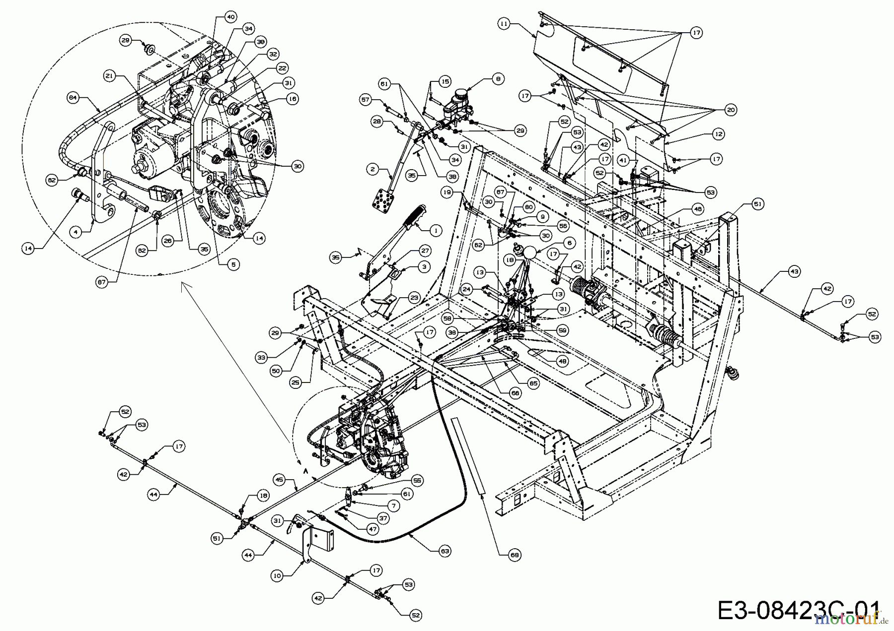  Massey Ferguson Utility Vehicle MF 20 MD 37AK468D695  (2017) Bowdenzüge, Bremspedal, Bremsschläuche, Handbremshebel