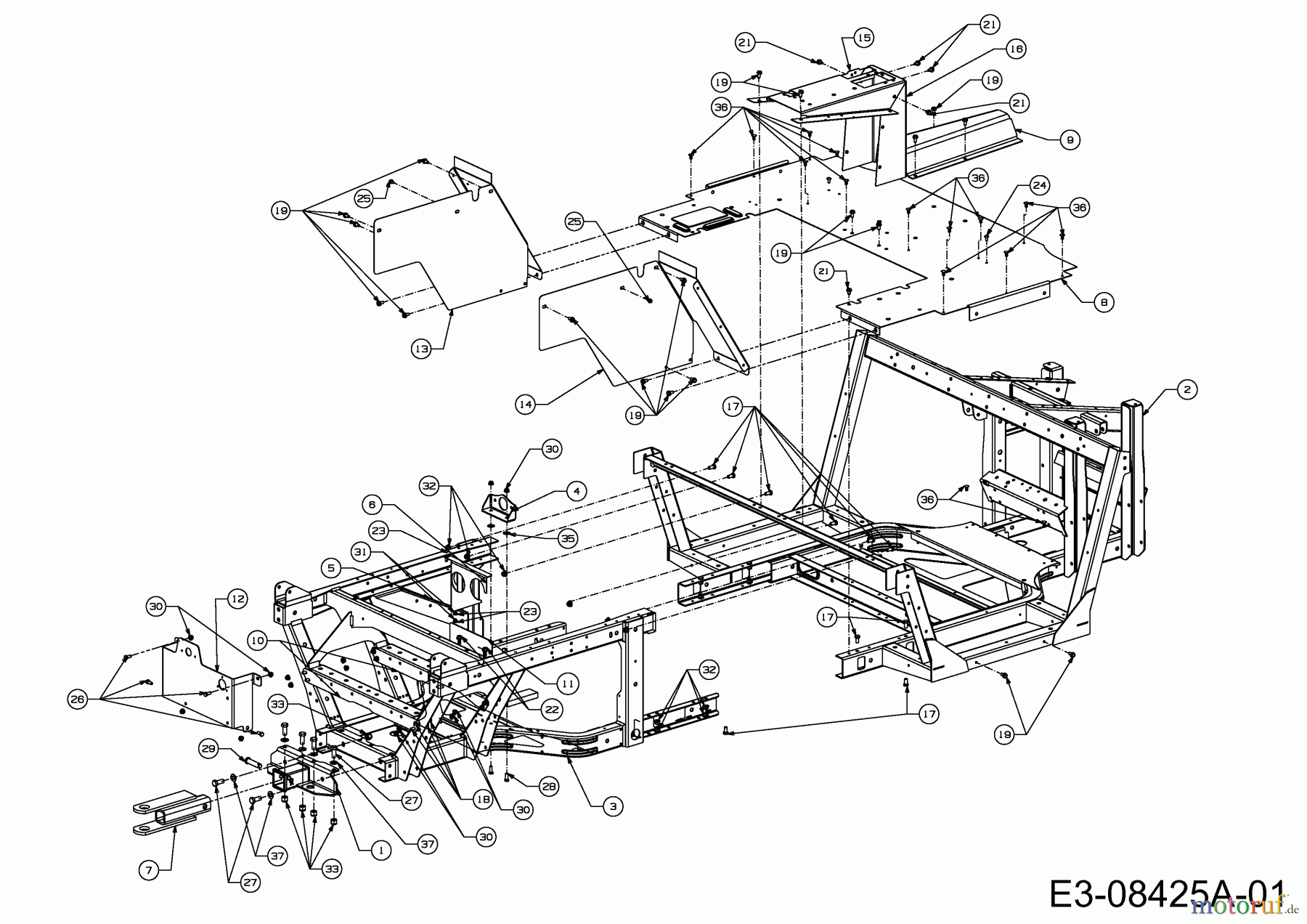  Massey Ferguson Utility Vehicle MF 20 MD 37AK468D695  (2017) Anhängekupplung hinten, Rahmen