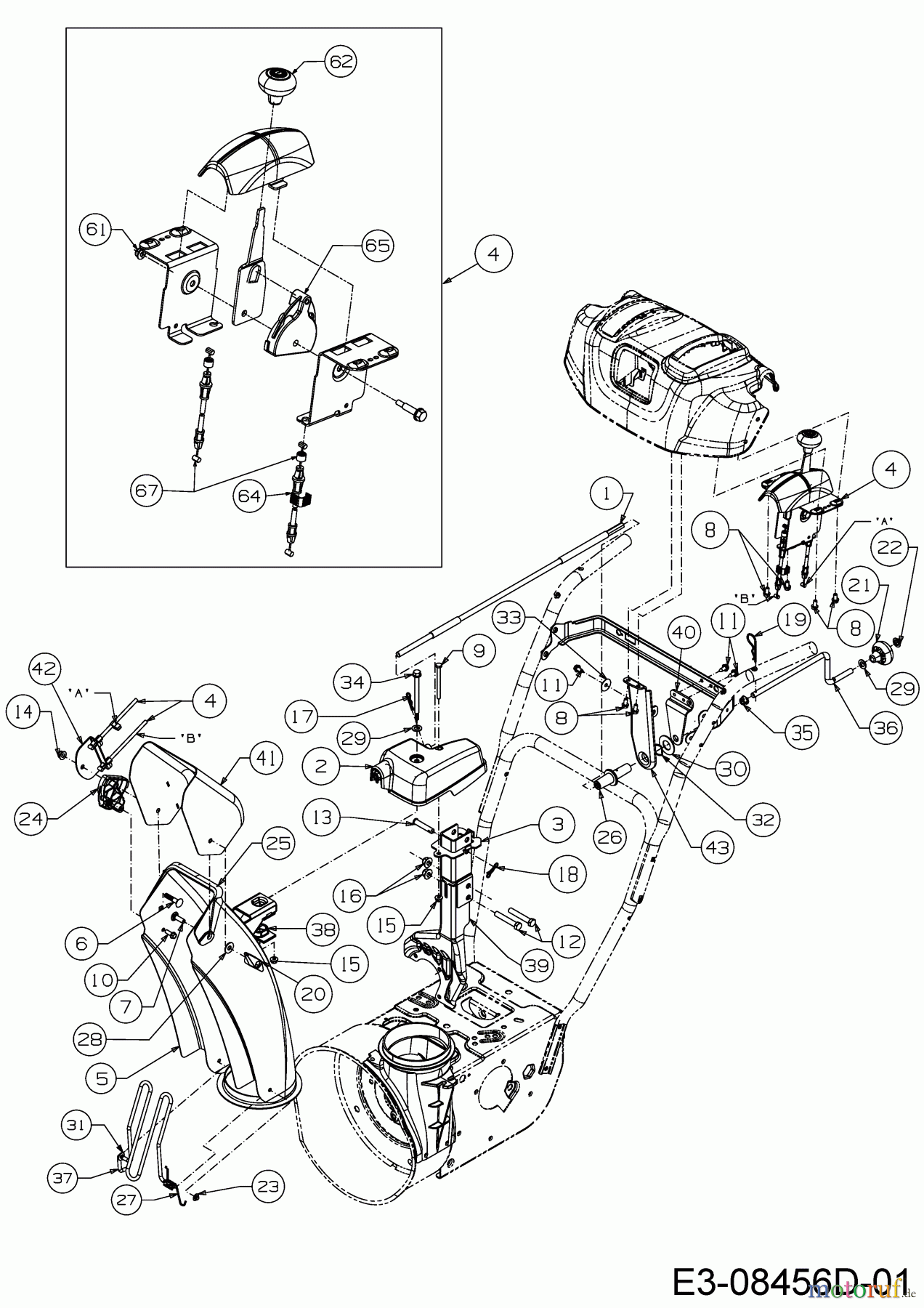  Cub Cadet Schneefräsen 528 HDSWE 31AY55KY603  (2017) Auswurfschacht, Joystick