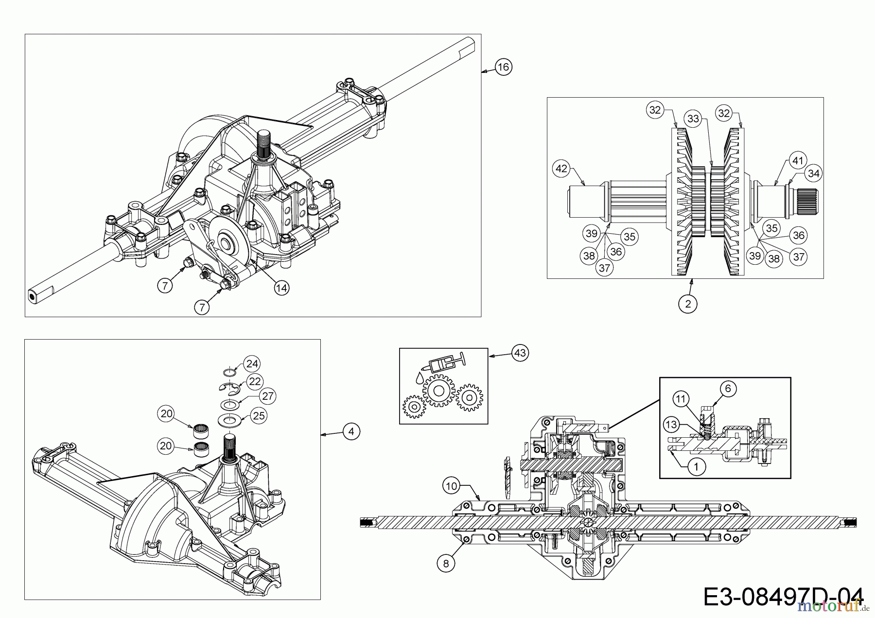  Troy-Bilt Rasentraktoren TB 46 Automatic 13AL78KT309  (2017) Getriebe 618-04566B