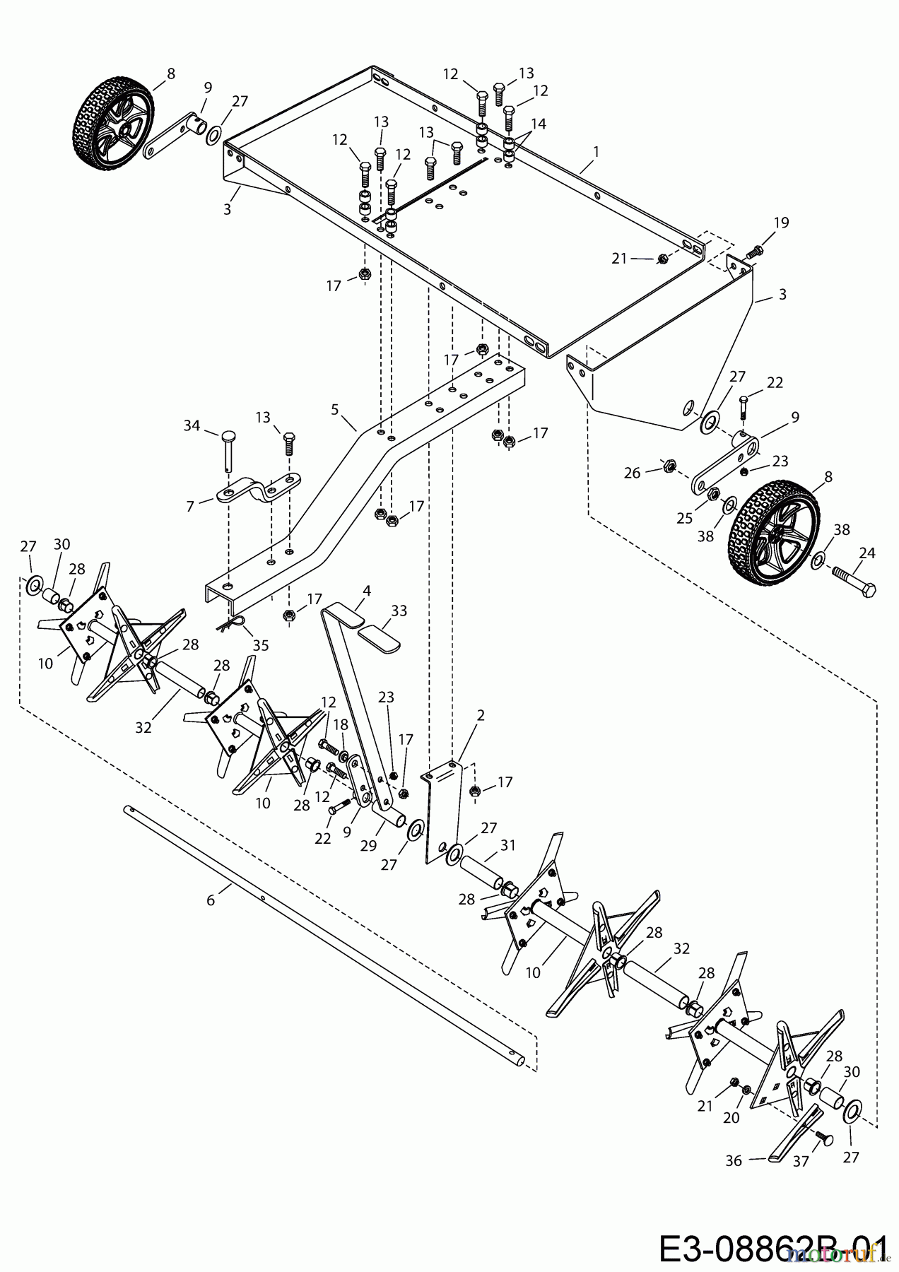  MTD Zubehör Zubehör Garten- und Rasentraktoren Rasenlüfter 45-02992  (196-009-000) 196-009-000  (2016) Grundgerät