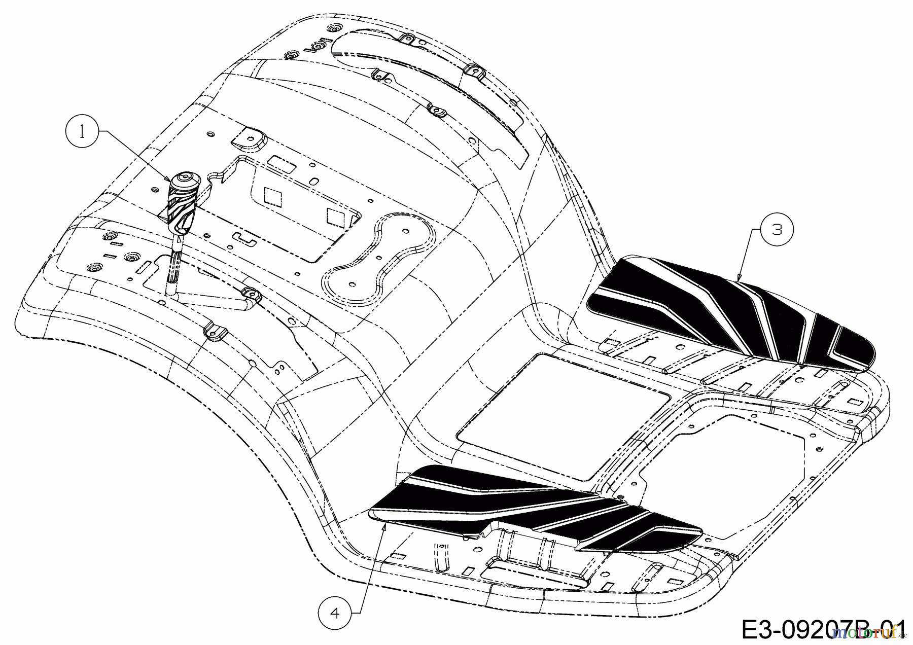  Cub Cadet Rasentraktoren XT 1 OS 96 13A8A1CF603  (2017) Handgriff, Trittbrettbelag