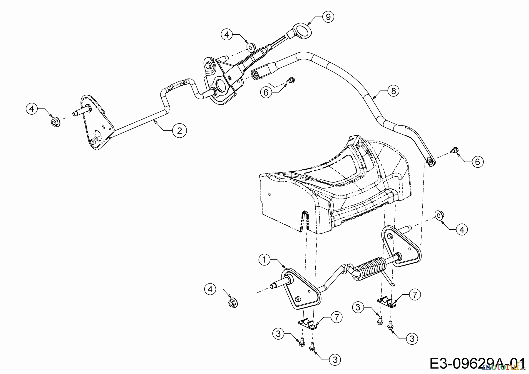  Cub Cadet Motormäher mit Antrieb LM 3 DR 53 ES 12BCPVS7603  (2017) Achsen, Höhenverstellung