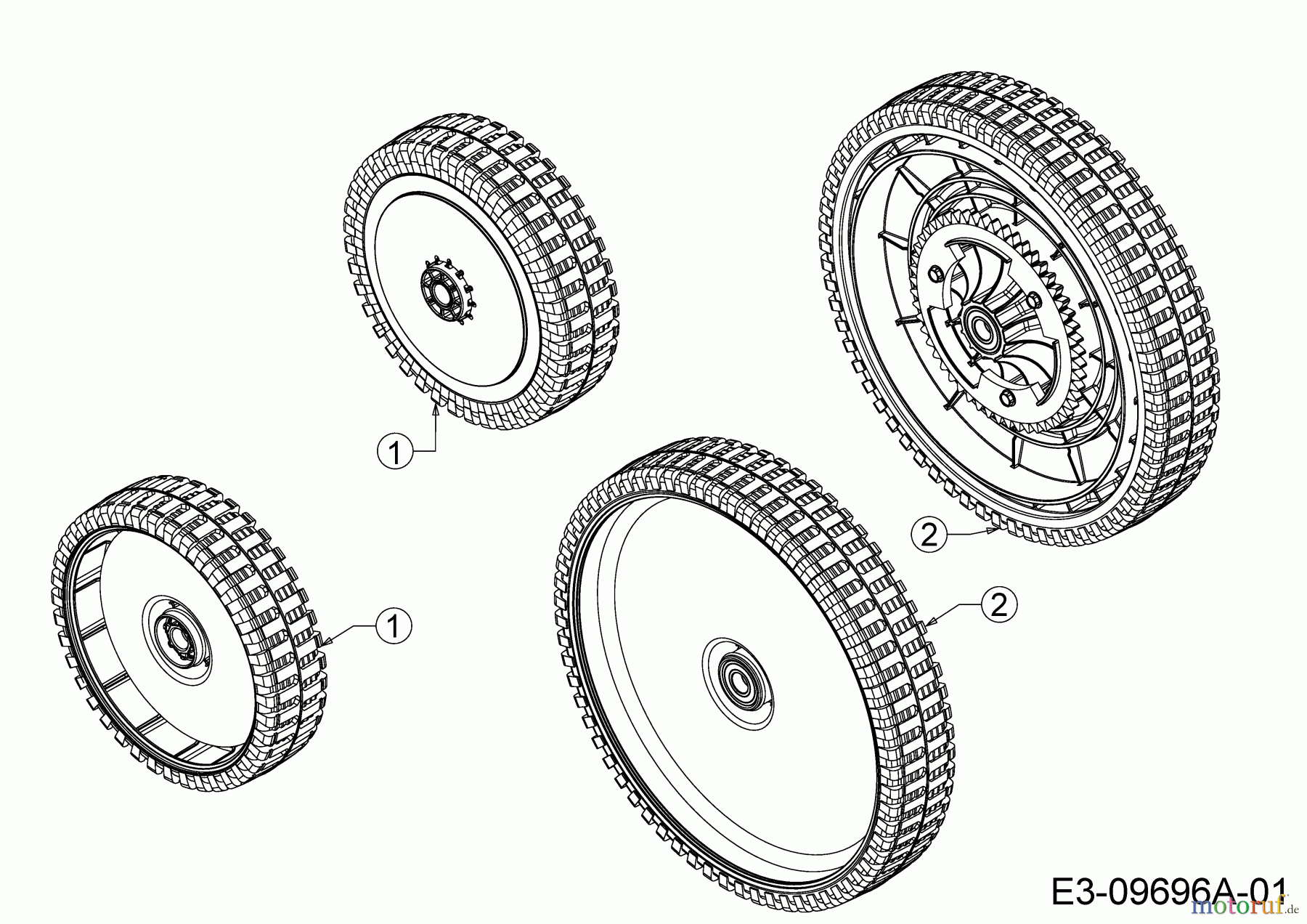  Wolf-Garten Motormäher mit Antrieb AT 420 AHHW 12A-LVCQ650  (2016) Räder