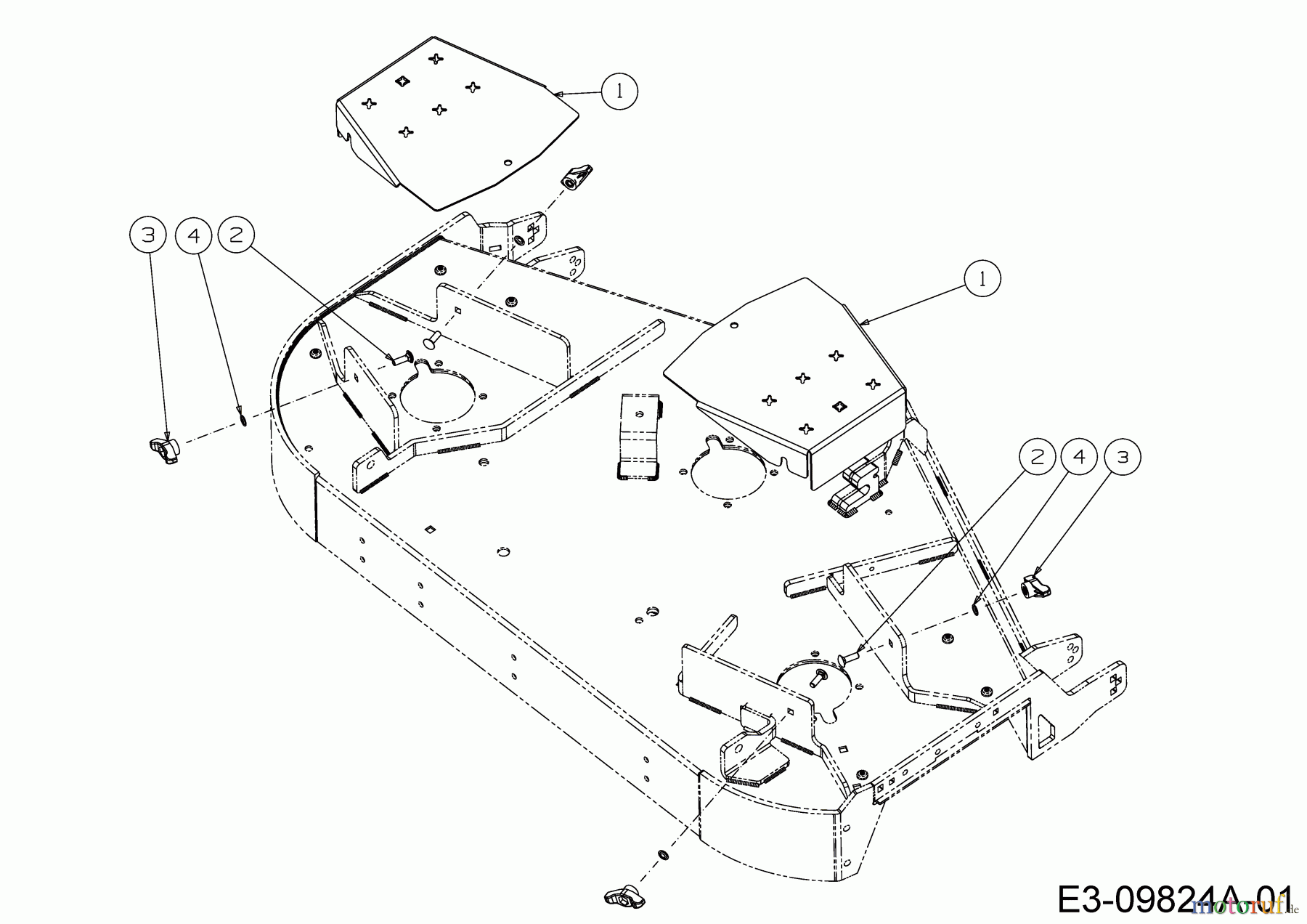  Cub Cadet Zero Turn ProZ 100-48 53AWEFJF330  (2016) Abdeckungen Mähwerk F (48