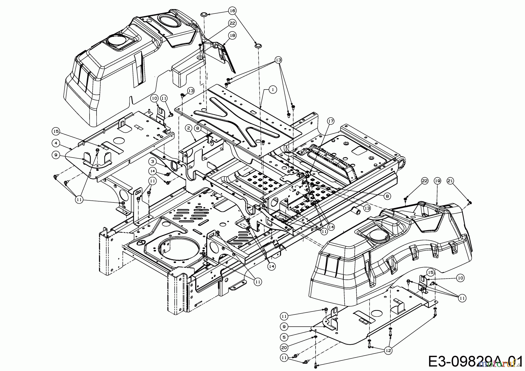  Cub Cadet Zero Turn Pro Z 100-54 53AWEFJA330  (2016) Sitzplatte, Trägerplatte Tank, Tankverkleidung