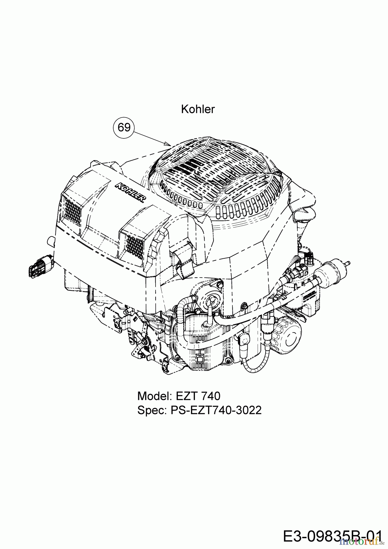  Cub Cadet Zero Turn Z1 122 53AWEHRF603  (2018) Motor Kohler