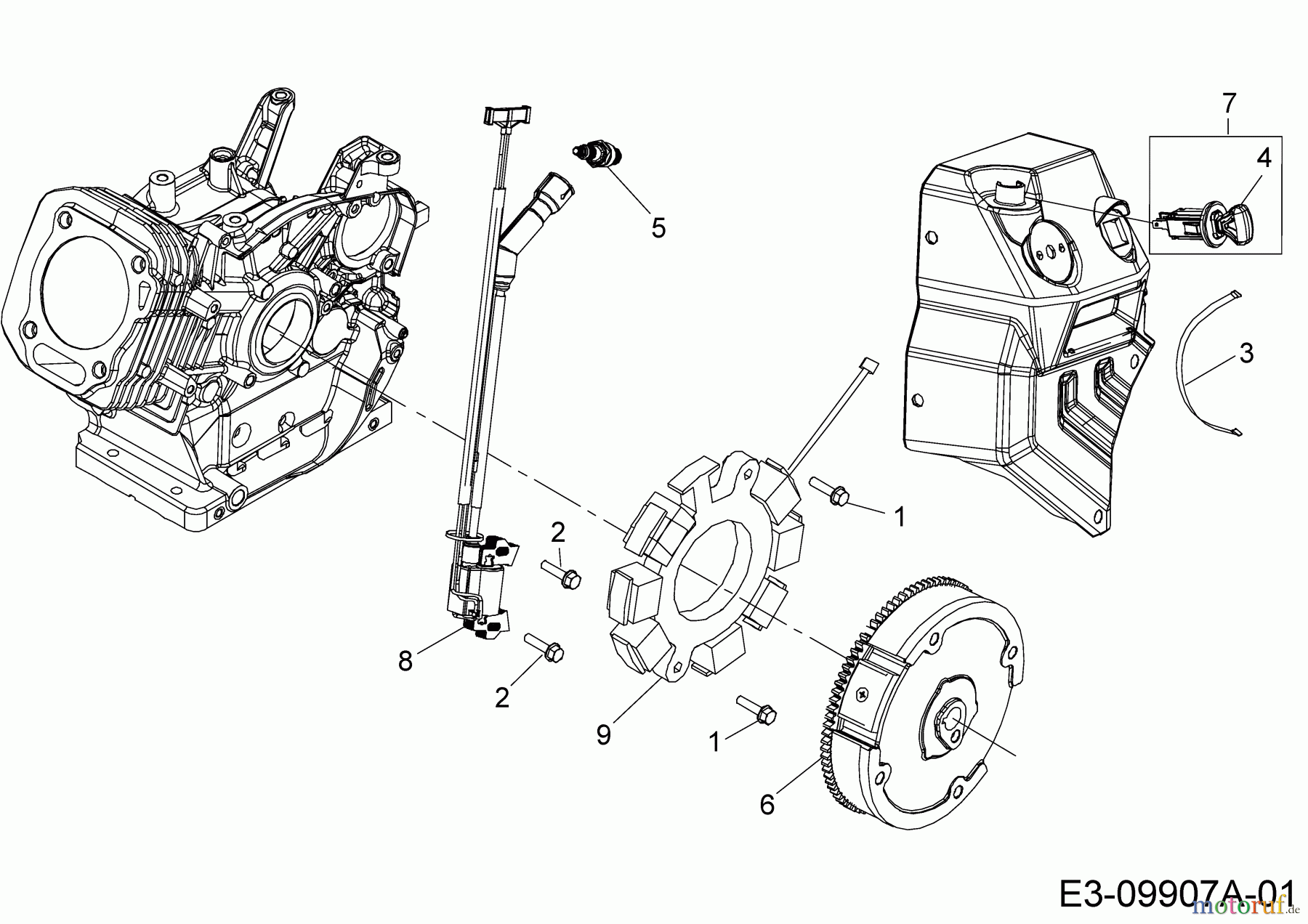  MTD-Motoren MTD horizontal 683-WH 752Z683-WH  (2017) Schwungrad, Zündschlüssel, Zündung