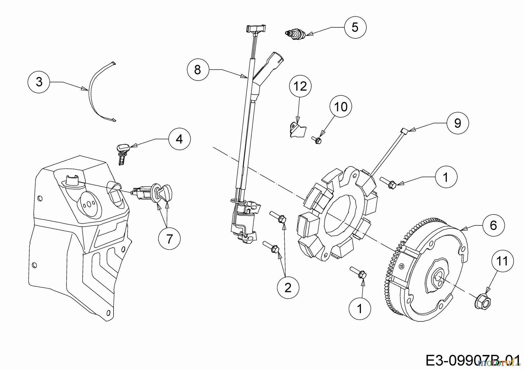  MTD-Motoren Horizontal 683-WHA 752Z683-WHA  (2018) Schwungrad, Zündschlüssel, Zündung