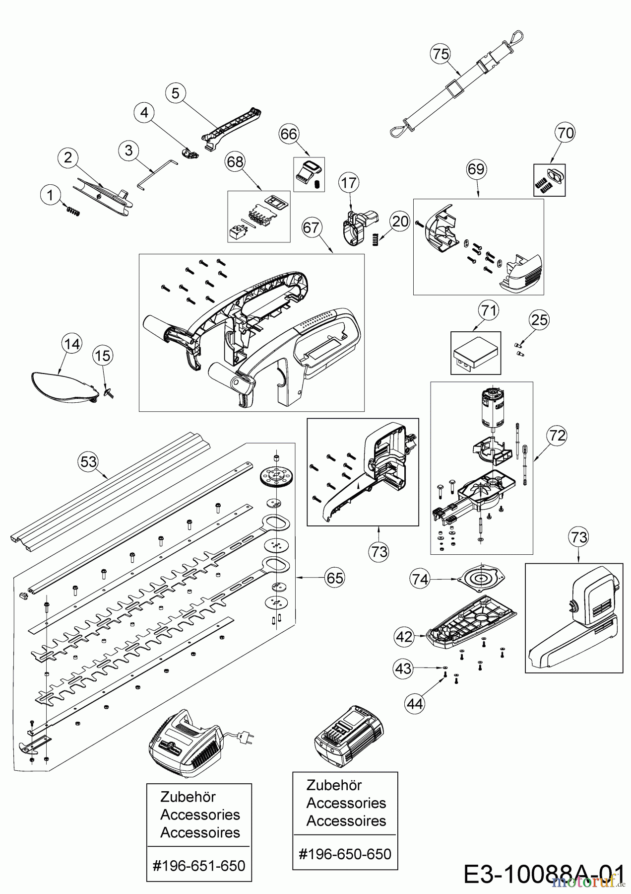  Wolf-Garten Akkuheckenscheren 72V Li-Ion Power 55 H 41AG0DN-650  (2017) Grundgerät