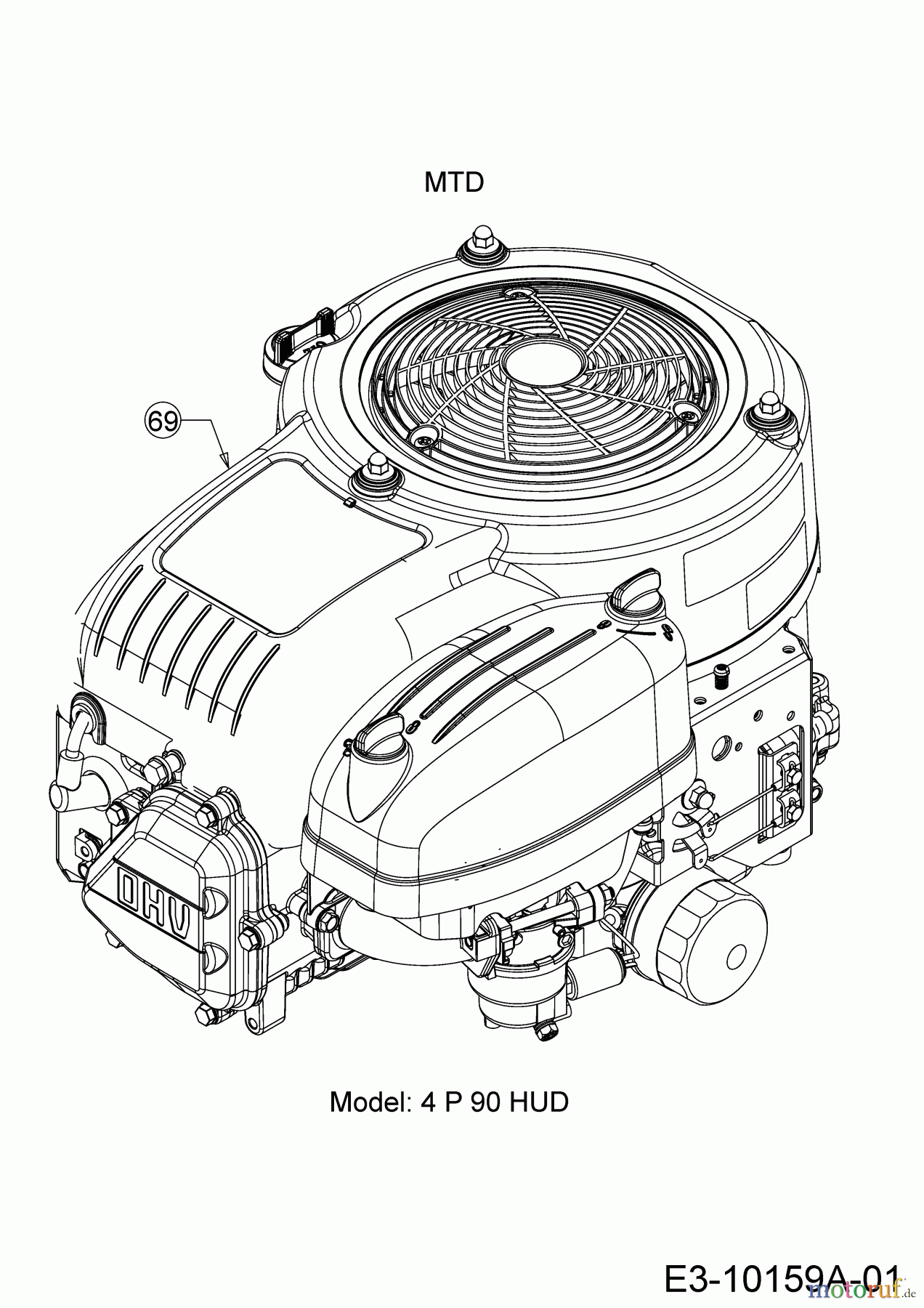  Helington Rasentraktoren H 92 T 13H276KE686  (2017) Motor MTD