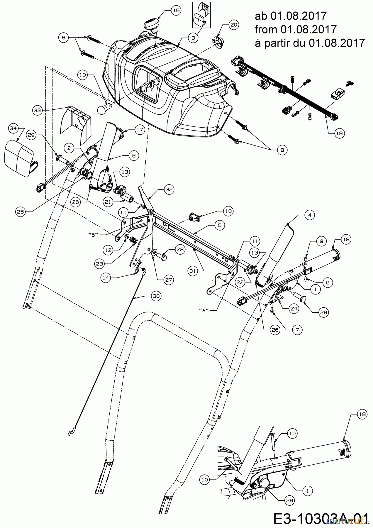  Cub Cadet Schneefräsen 524 SWE 31AW53LR603  (2018) Armaturenbrett ab 01.08.2017