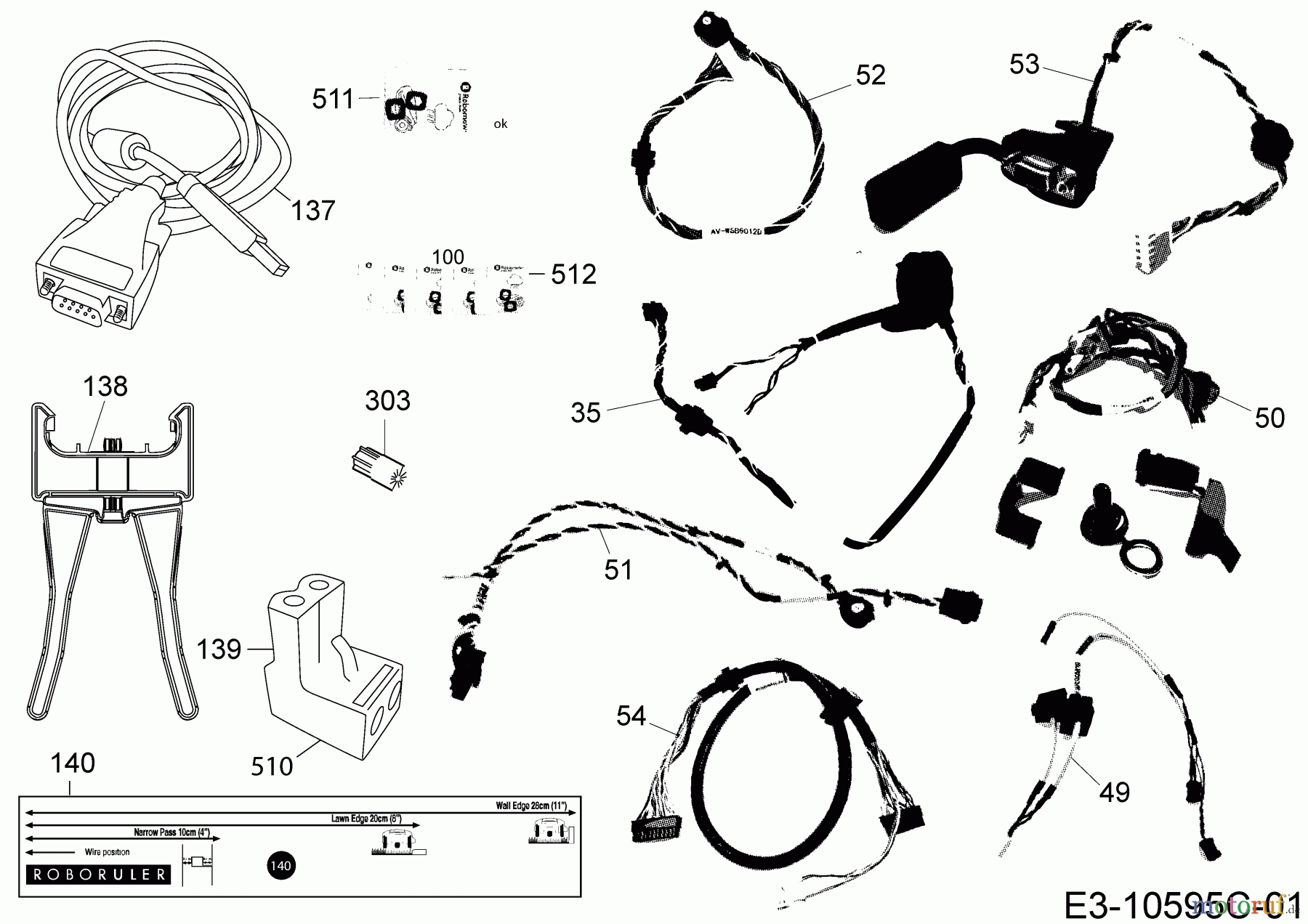  Robomow Mähroboter MS 1000 (Black) PRD6100P1  (2016) Kabel, Kabelanschluß, Regensensor, Werkzeug