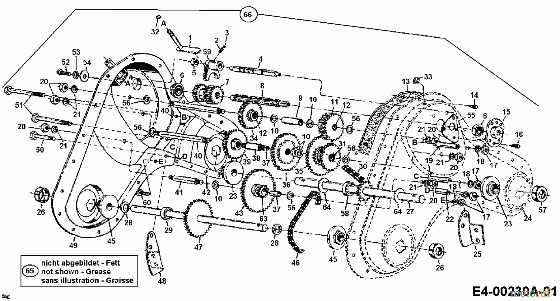  Yard-Man Motorhacken DT 550 21A-448A643  (1998) Getriebe