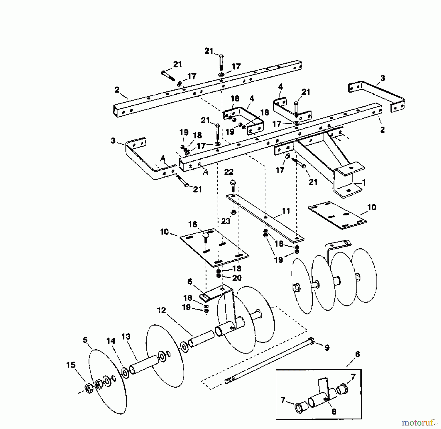  MTD Zubehör Zubehör Garten- und Rasentraktoren Kultivator 45-0266  (OEM-190-980) OEM-190-980  (2001) Grundgerät