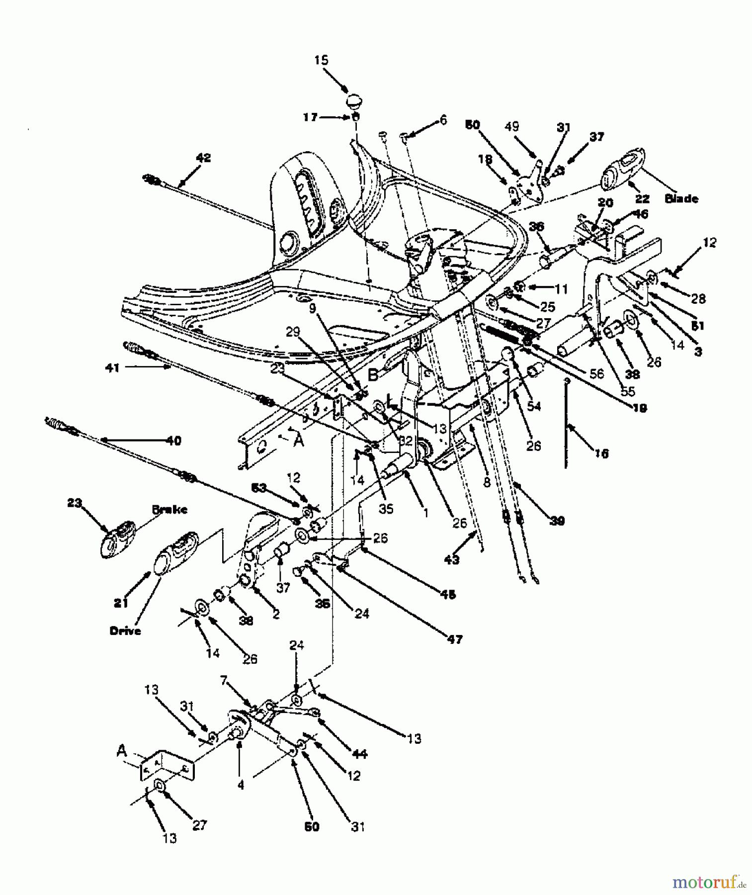  Lawnflite Rasentraktoren 503 13A-312-611  (2002) Pedale