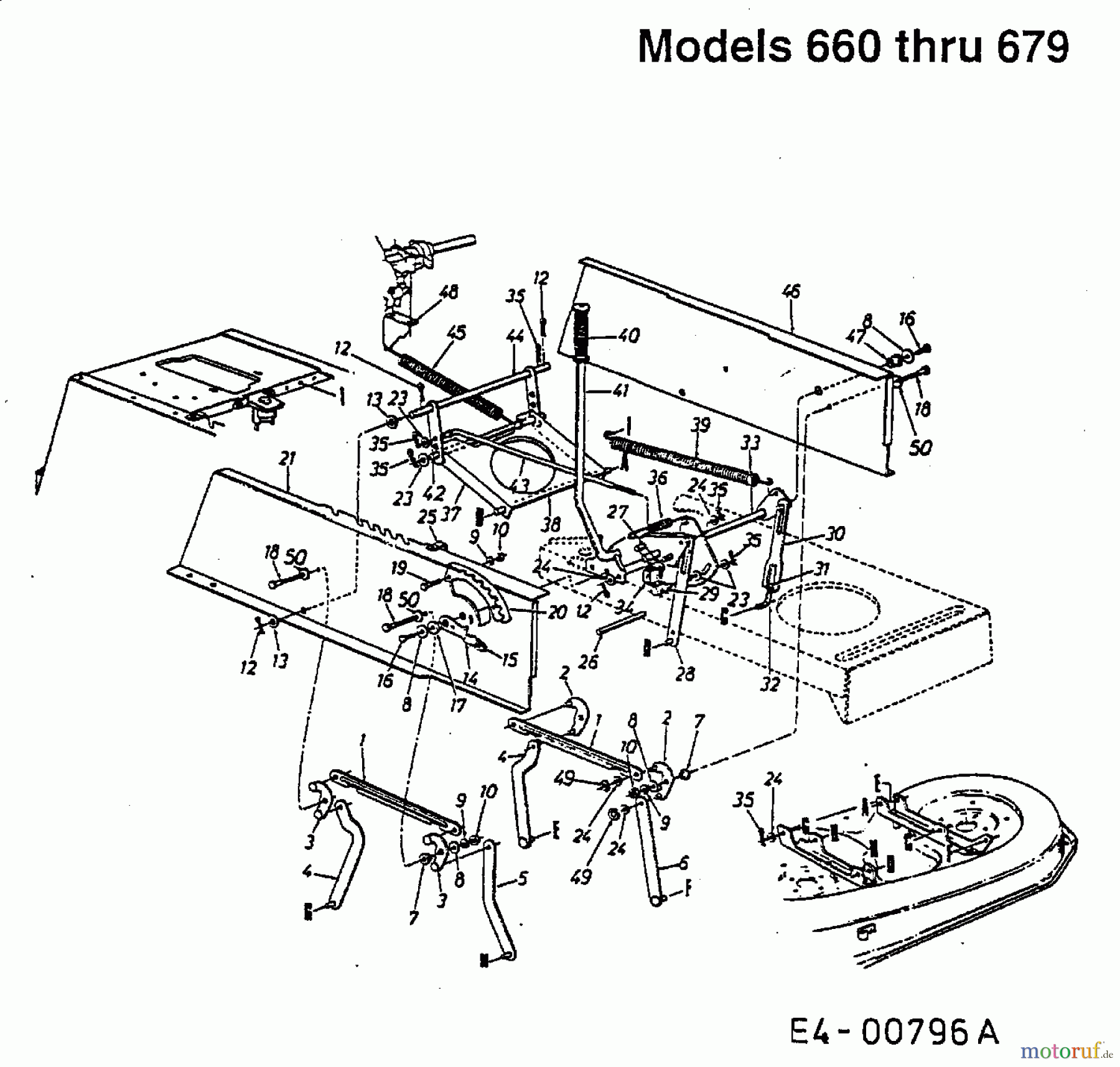  Mastercut ältere Modelle Rasentraktoren 16/107 13AP660G659  (2002) Mähwerksaushebung