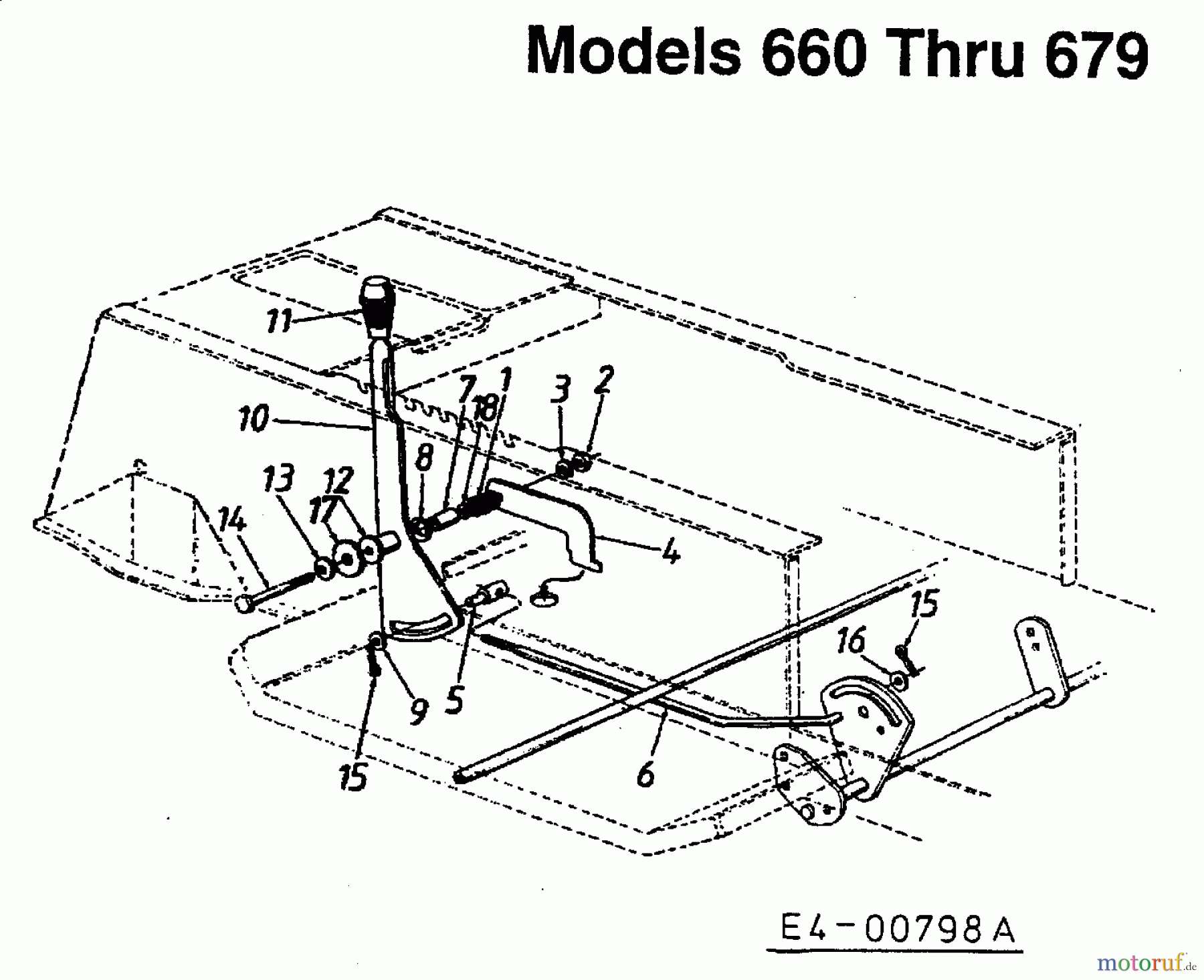  MTD ältere Modelle Rasentraktoren B 155 13AP678G678  (2001) Geschwindigkeitsregelung