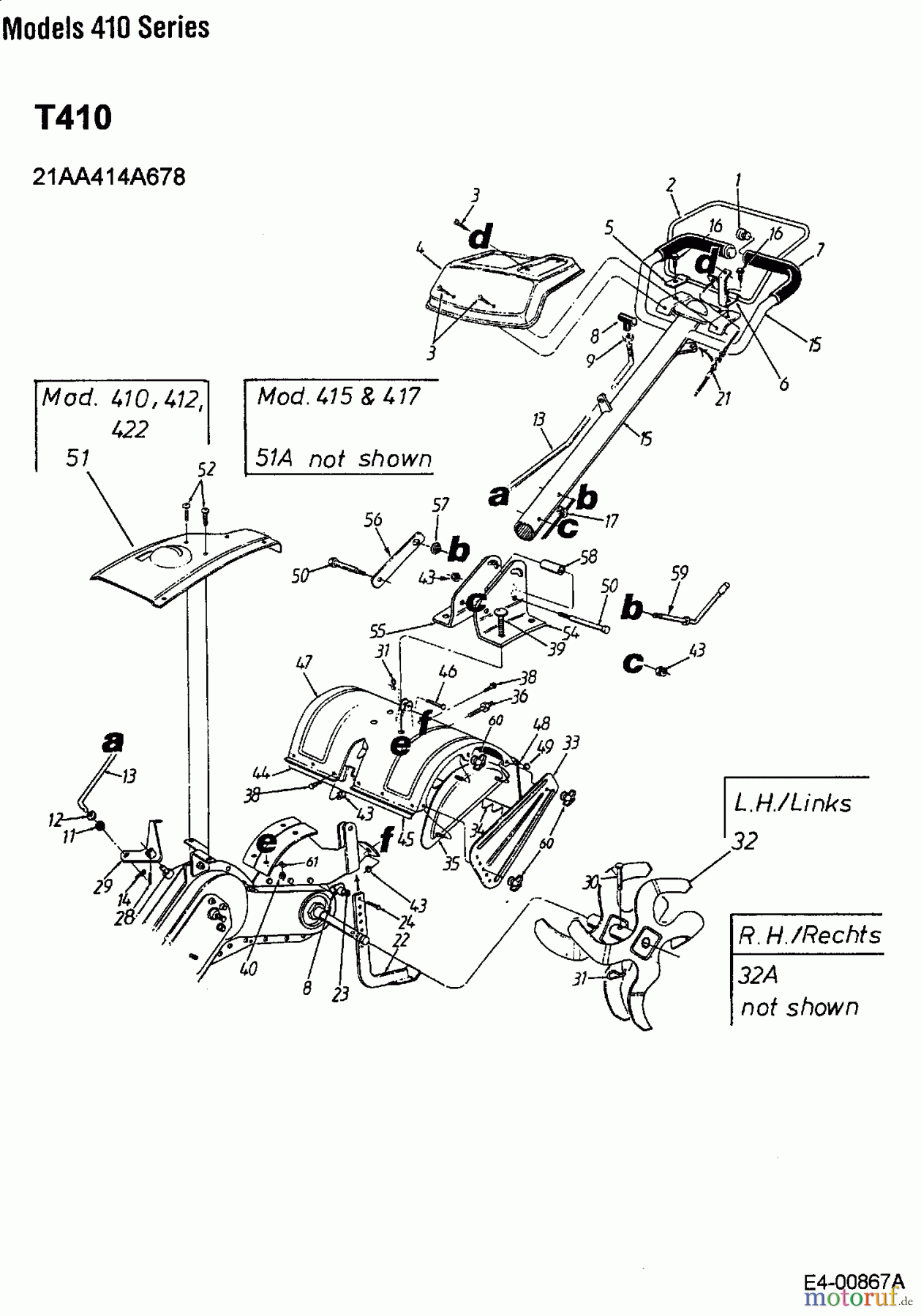  Mastercut Motorhacken T/410 21A-411A659  (2001) Hacksterne, Holm