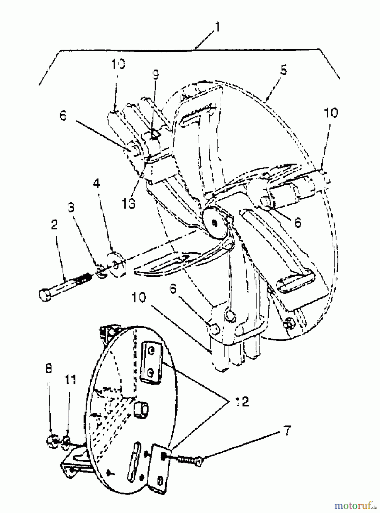  MTD Laubläser, Laubsauger 202 24A-202B678  (1998) Messerträger mit Messern