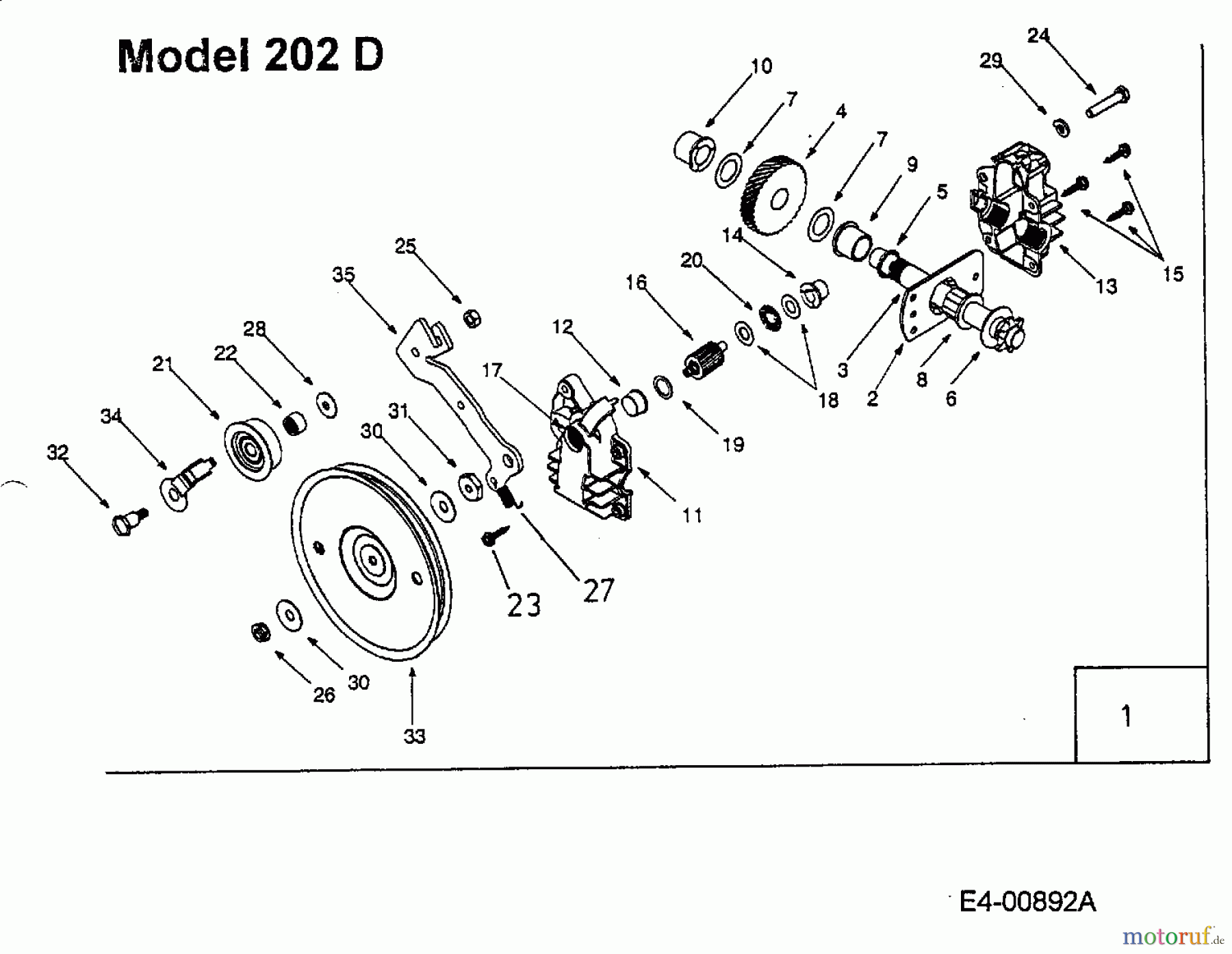  MTD Laubsauger mit Häckselfunktion 202 24A-204B678  (2005) Getriebe