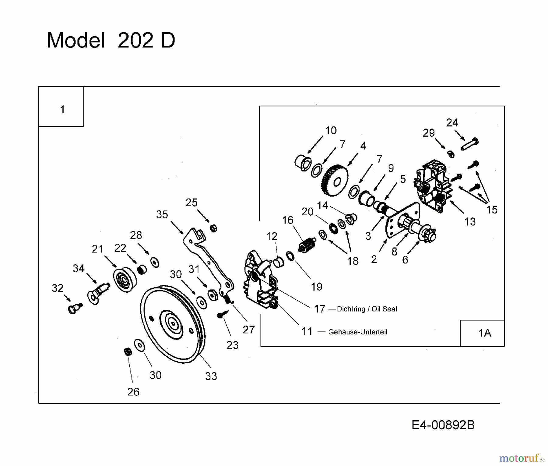  MTD Laubsauger mit Häckselfunktion 202 24A-202G678  (2008) Getriebe