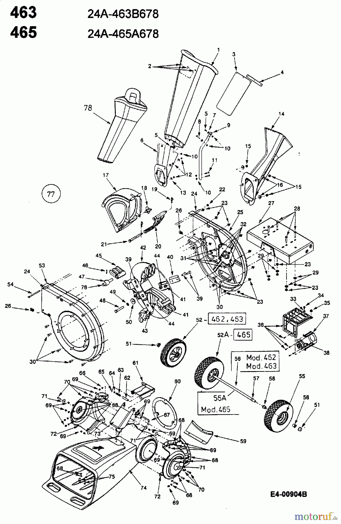  MTD ältere Modelle Häcksler, Sauger, Komposter 465 24A-465A678  (2003) Grundgerät