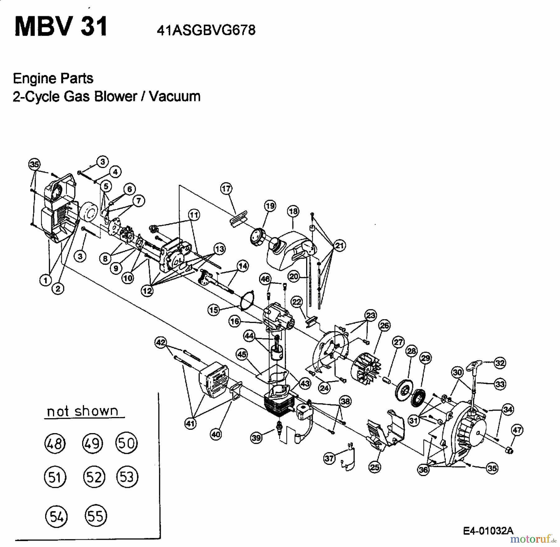  MTD ältere Modelle Häcksler, Sauger, Komposter MBV 31 41ASGBVG678  (2002) Motor