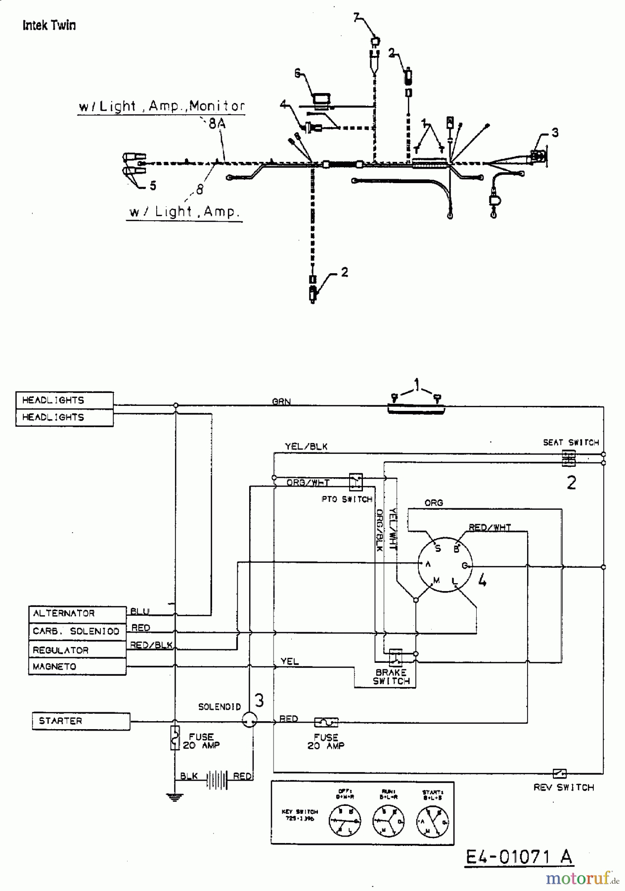  MTD Rasentraktoren H 180 13AT698G678  (2003) Schaltplan Vanguard