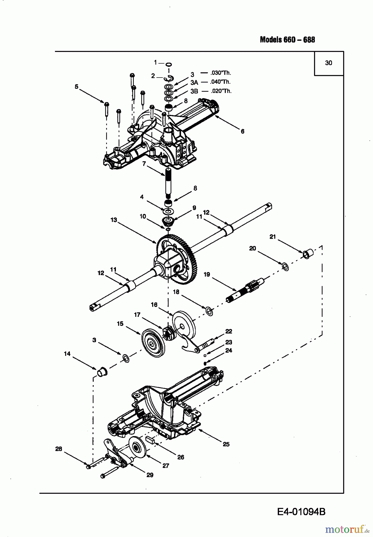  MTD ältere Modelle Rasentraktoren RS 115/96 13A1662F600  (2004) Getriebe