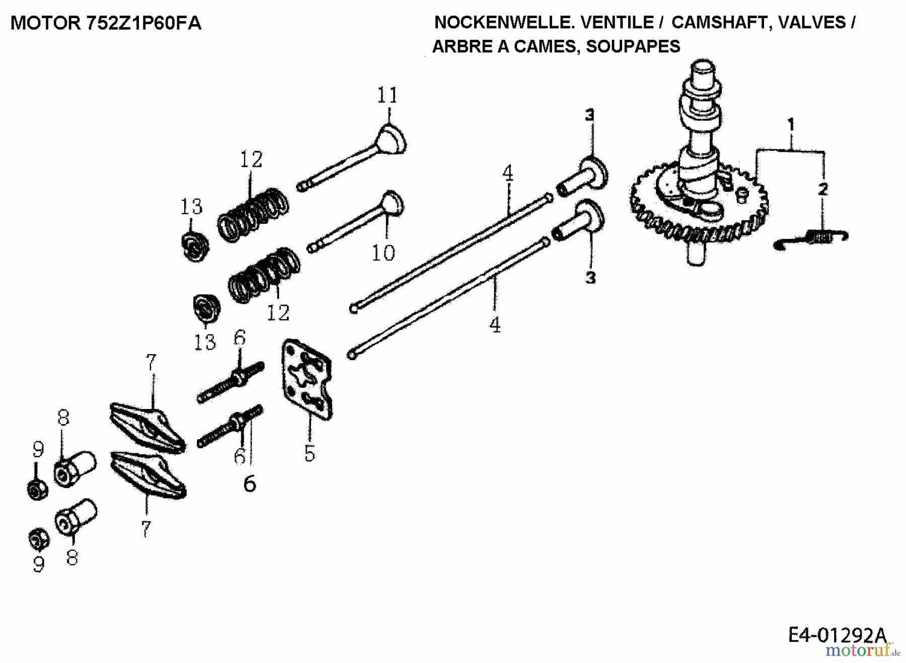  MTD-Motoren Vertikal 1P60FA 752Z1P60FA  (2005) Nockenwelle