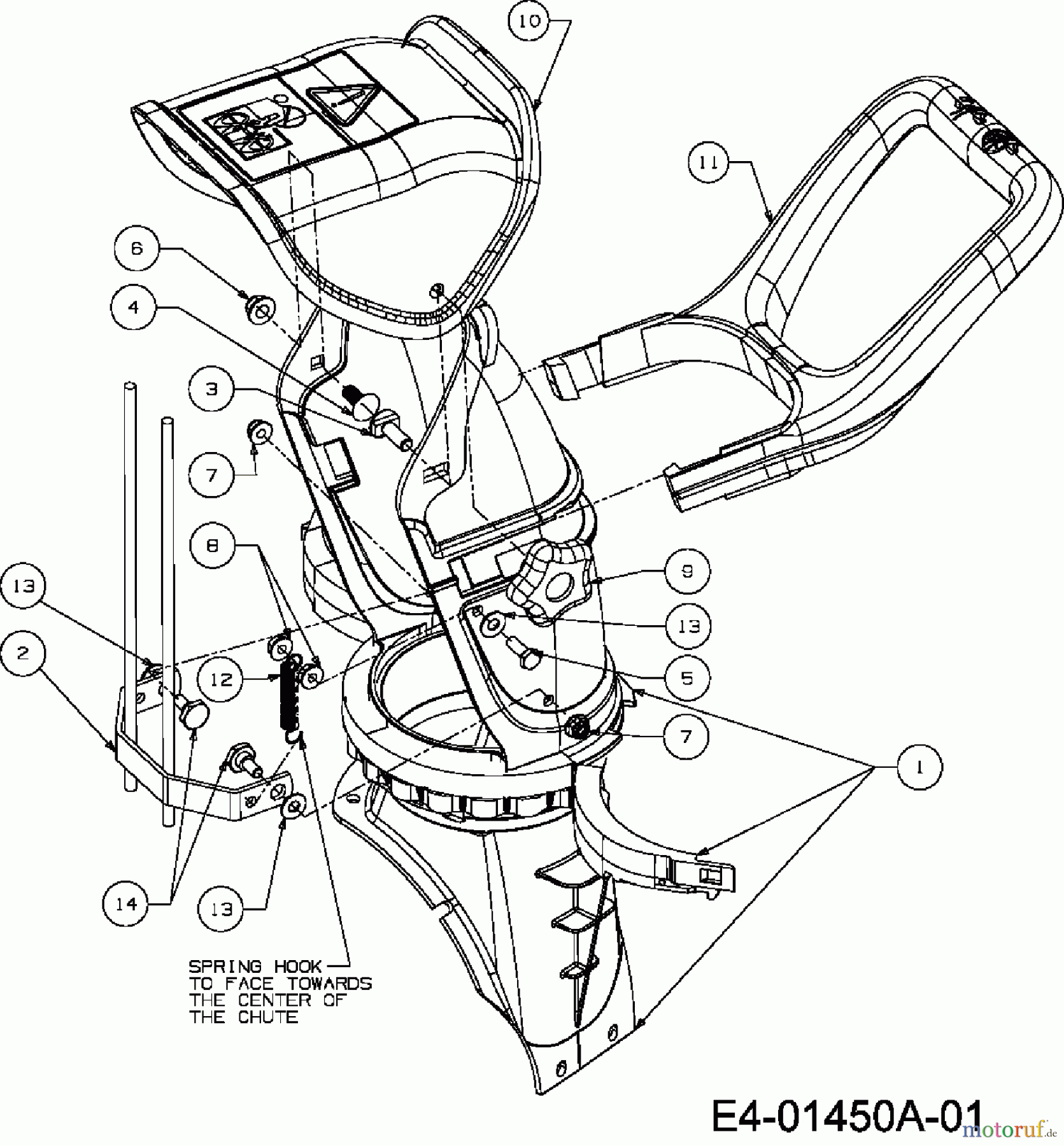  Troy-Bilt Schneefräsen POLAR 5056 31A-32AD609  (2009) Auswurfschacht